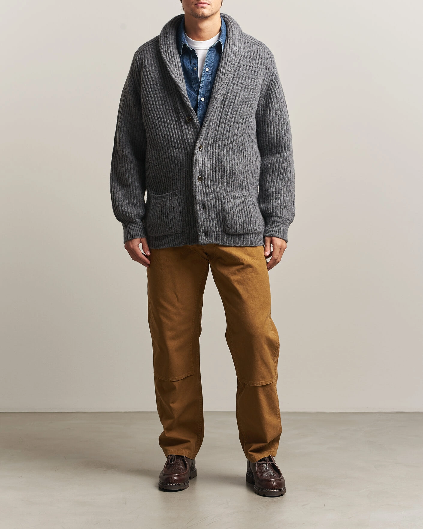 Herr | Tröjor | Filson | Bristol Cardigan Sweater Medium Grey Melange