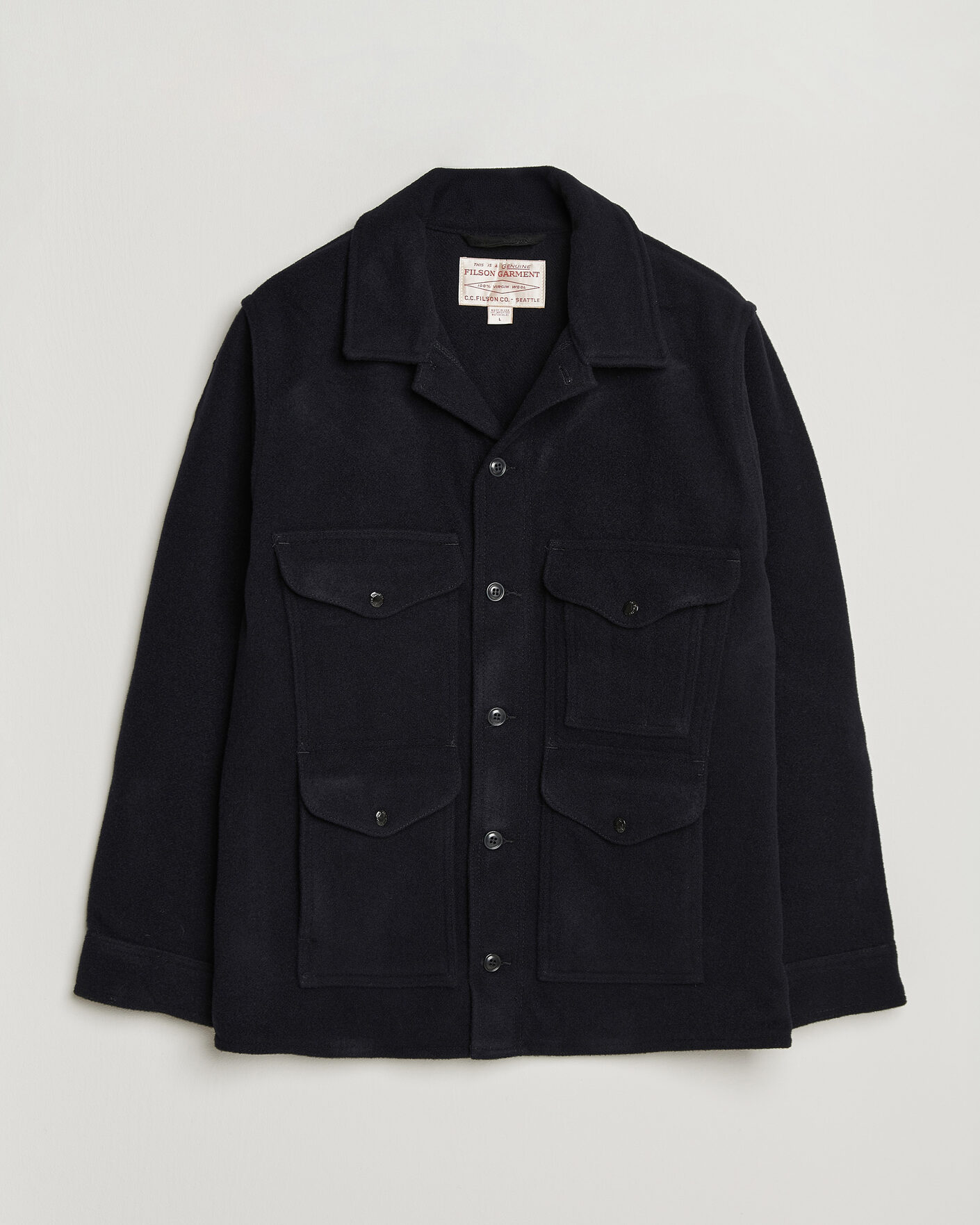 Herr | Jackor | Filson | Mackinaw Wool Cruiser Dark Navy