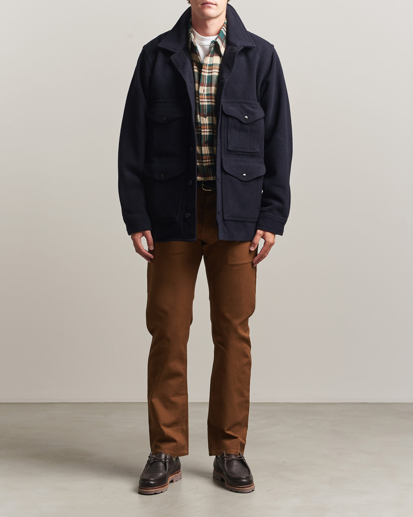 Herr | Jackor | Filson | Mackinaw Wool Cruiser Dark Navy