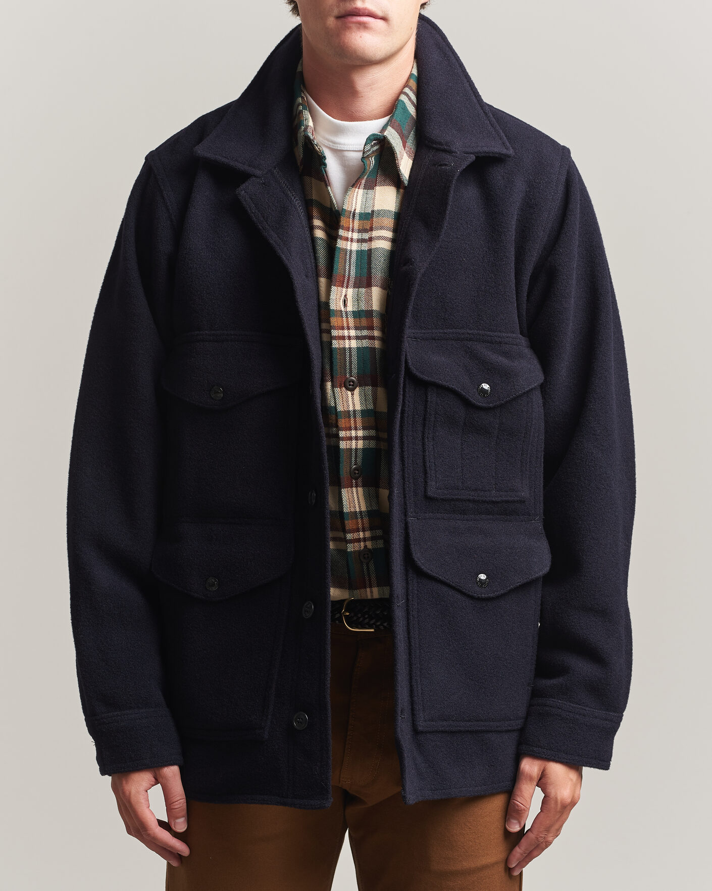 Herr | Jackor | Filson | Mackinaw Wool Cruiser Dark Navy