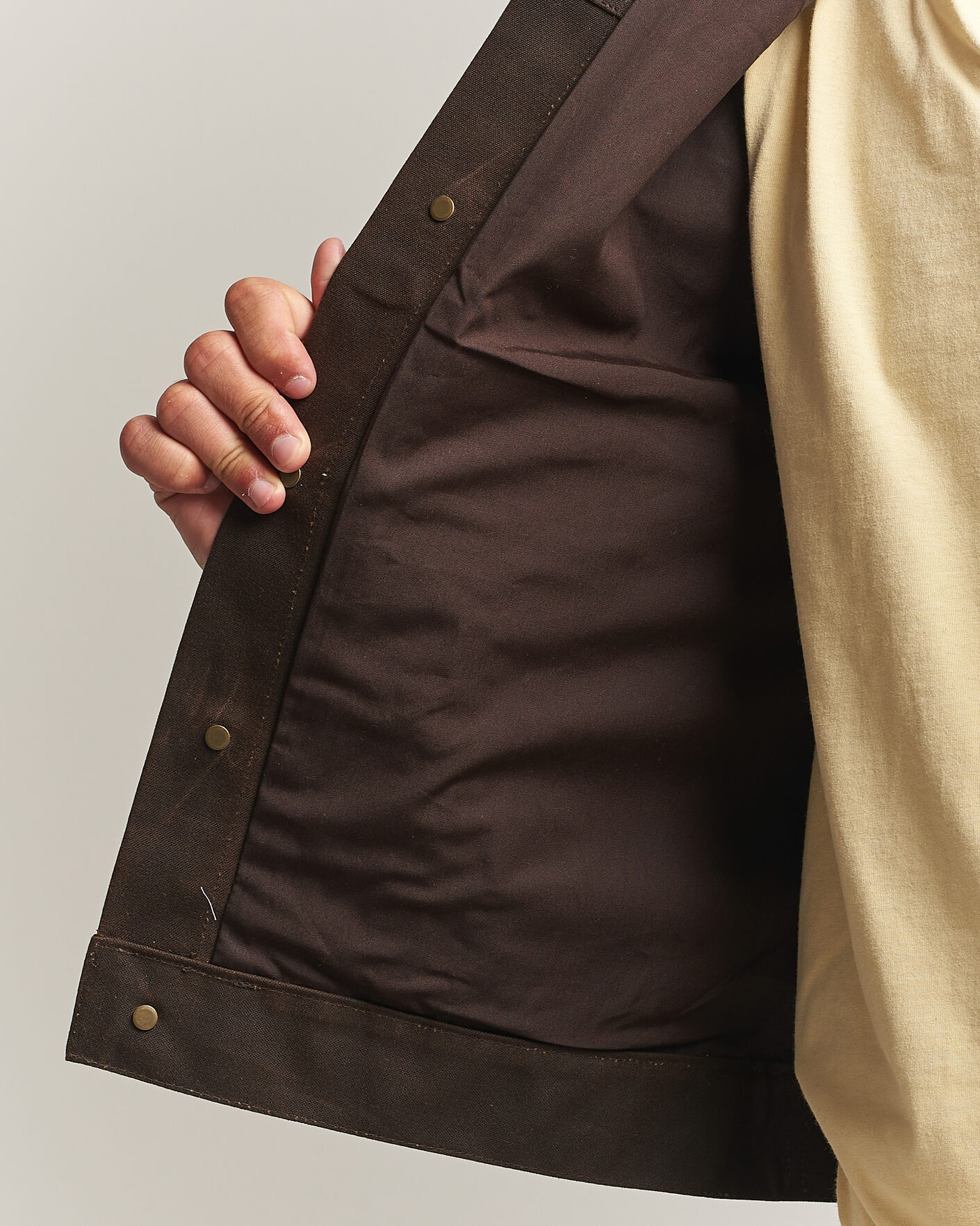 Herr | Jackor | Filson | Short Lined Tin Cloth Cruiser Dark Brown