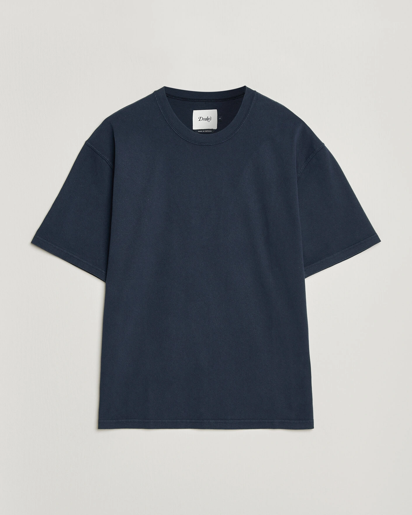 Herr | T-Shirts | Drake's | Short Sleeve Hiking T-Shirt Navy