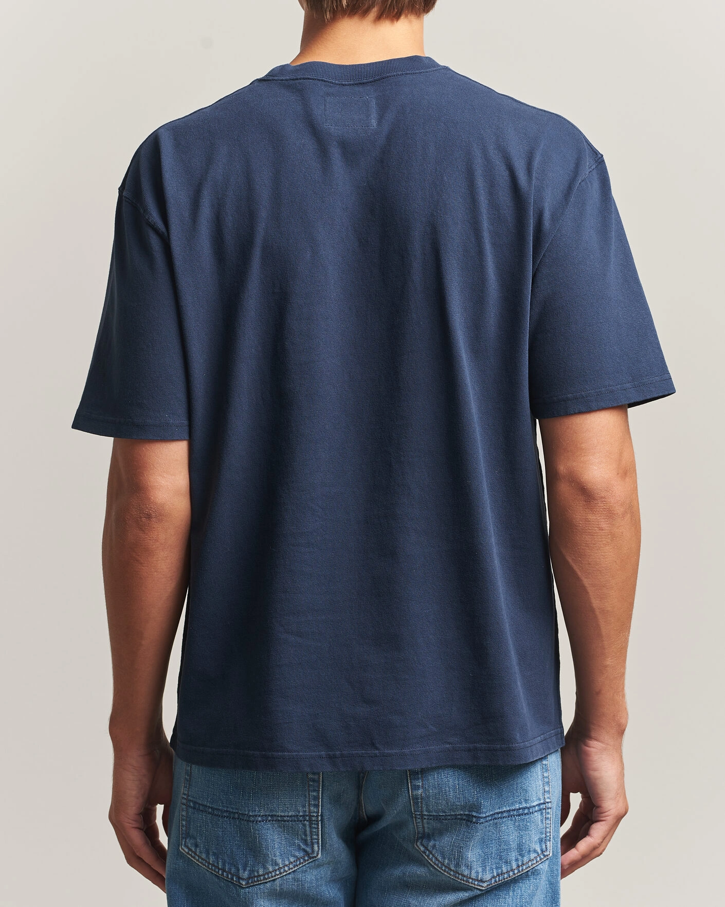 Herr | T-Shirts | Drake's | Short Sleeve Hiking T-Shirt Navy