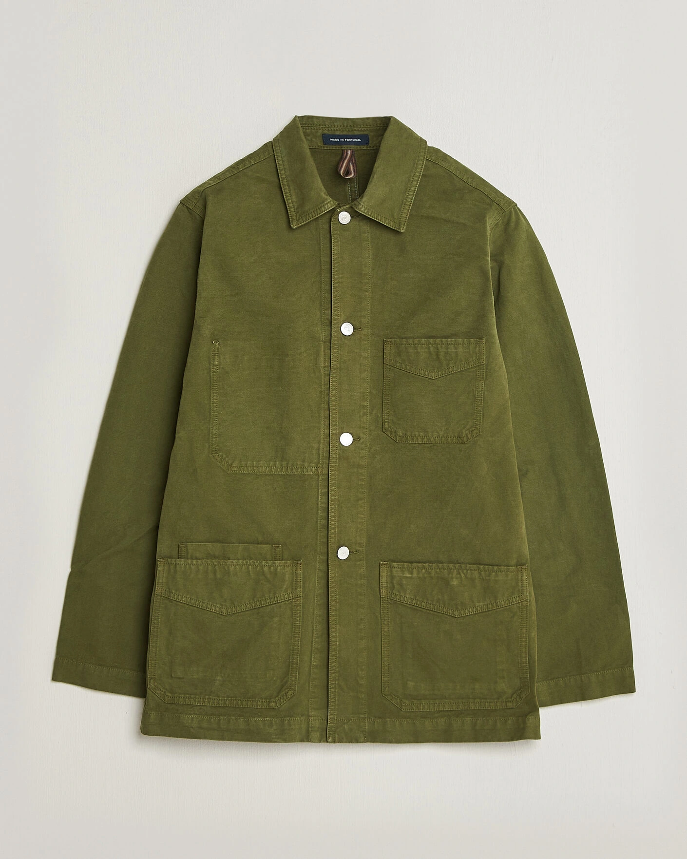 Herr | Jackor | Drake's | Duck Cotton Canvas Chore Jacket Olive