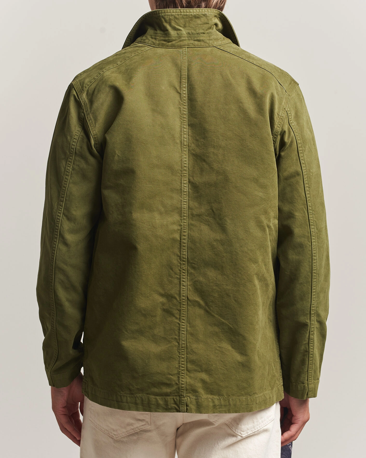 Herr | Jackor | Drake's | Duck Cotton Canvas Chore Jacket Olive
