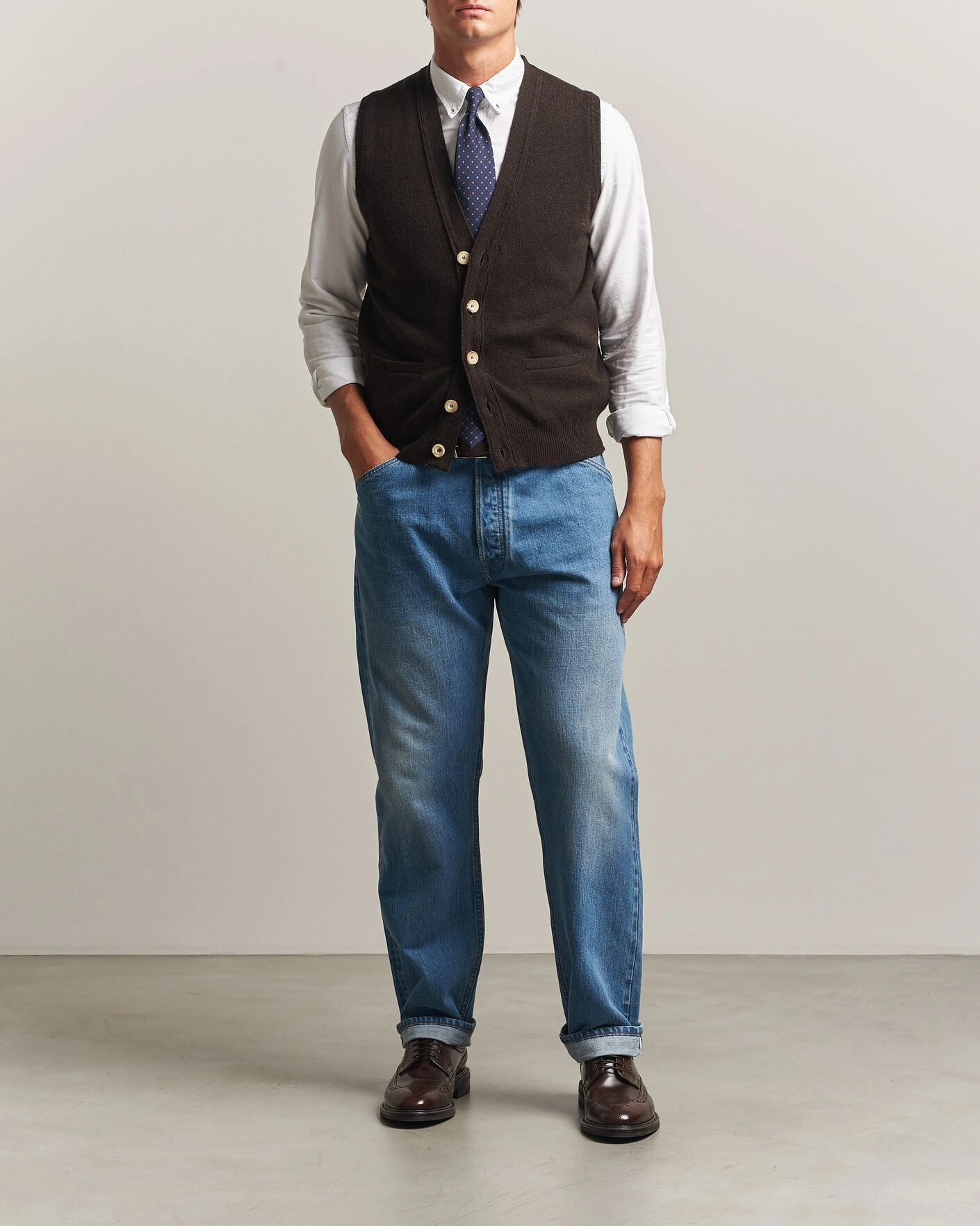 Herr | Jeans | Drake's | 5-Pocket Japanese Selvedge Denim Stone Wash
