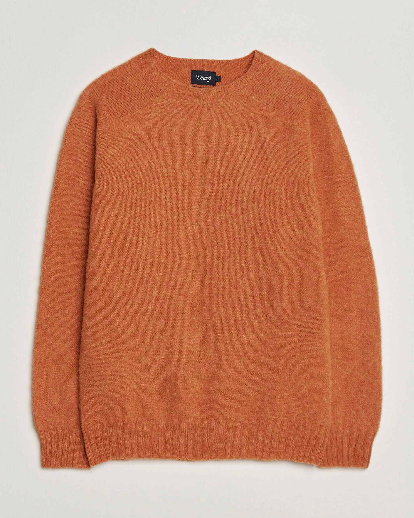Herr | Tröjor | Drake's | Brushed Shetland Crew Orange