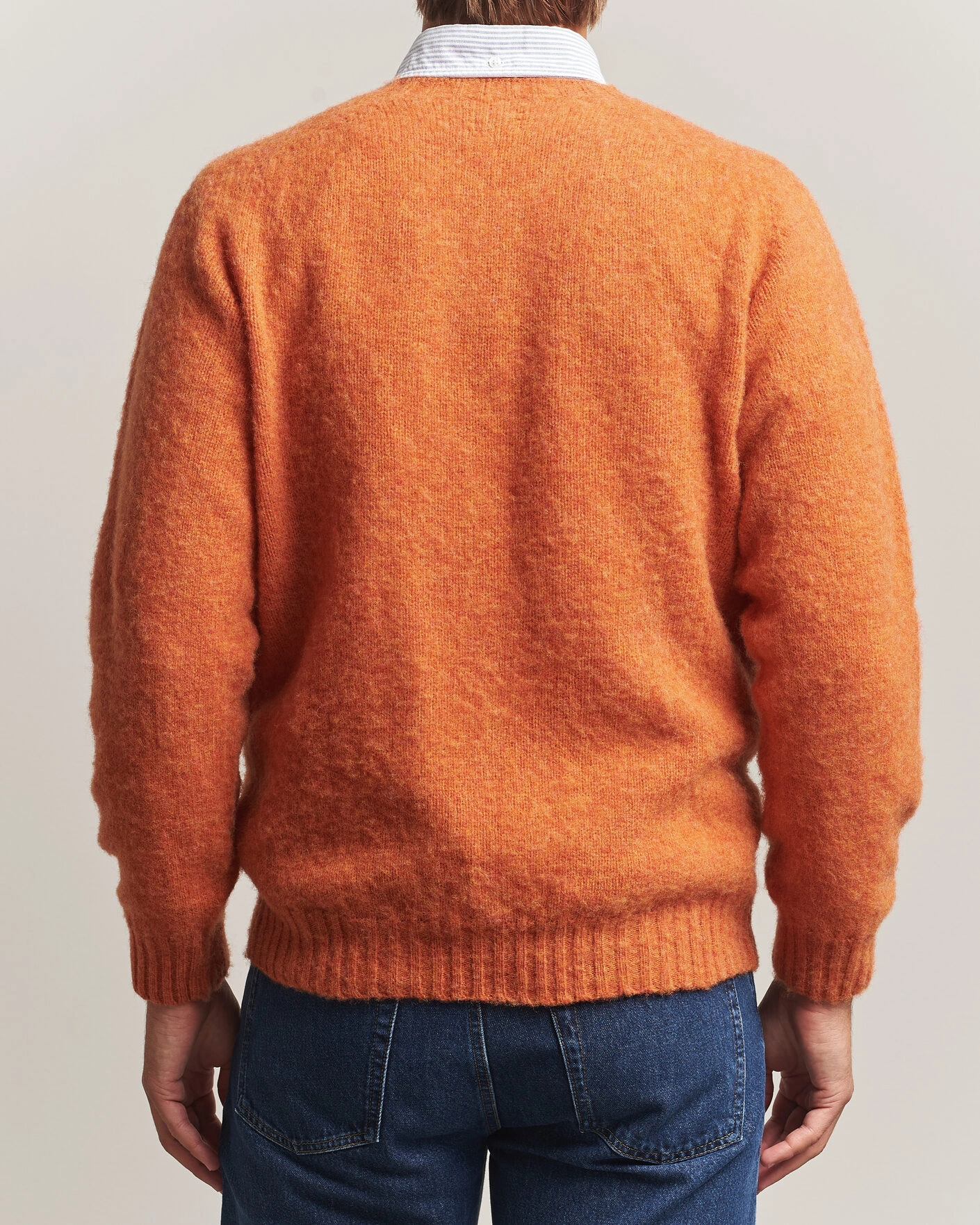 Herr | Tröjor | Drake's | Brushed Shetland Crew Orange