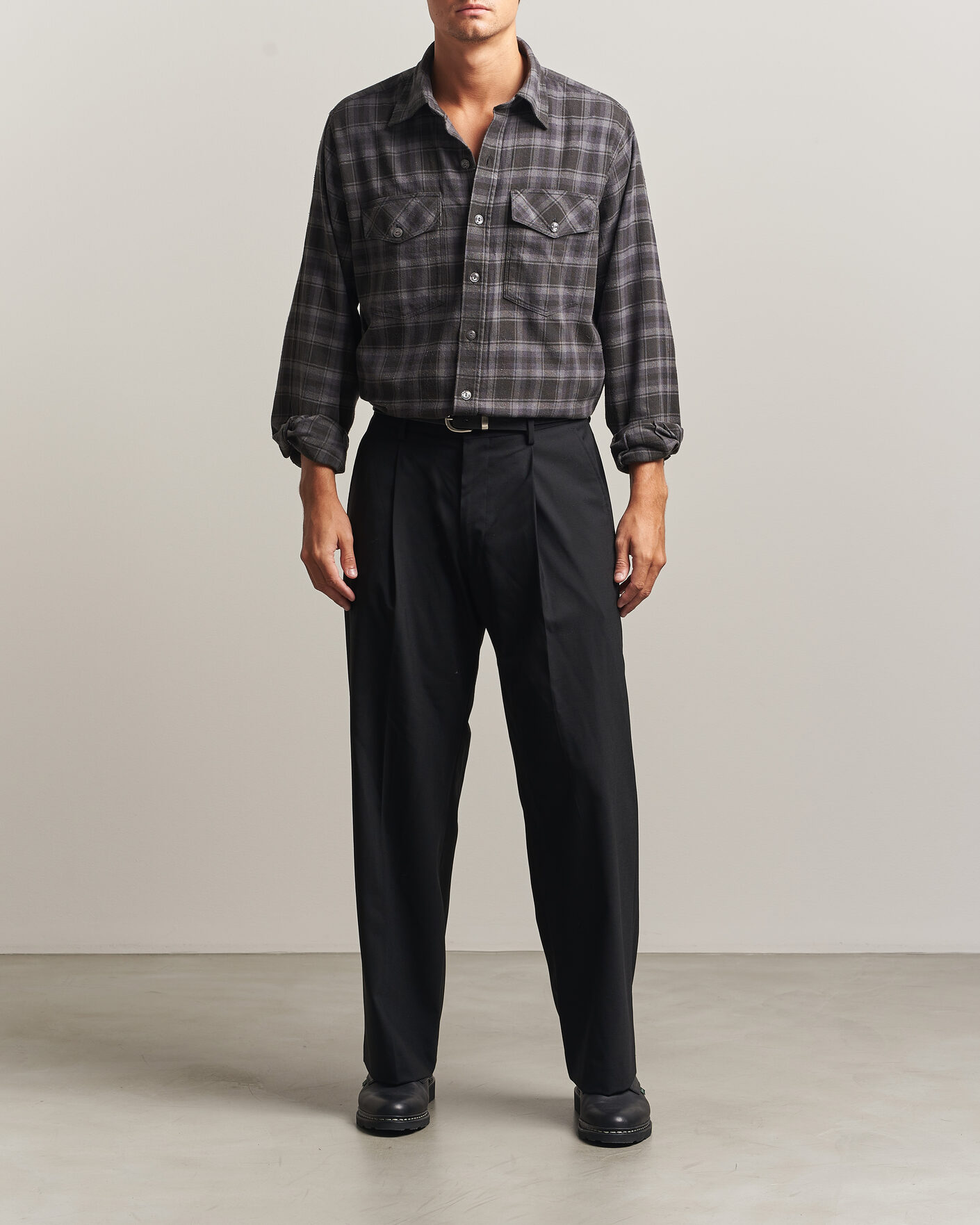 Herr | Skjortor | Drake's | Cotton/Silk Two Pocket Shirt Grey