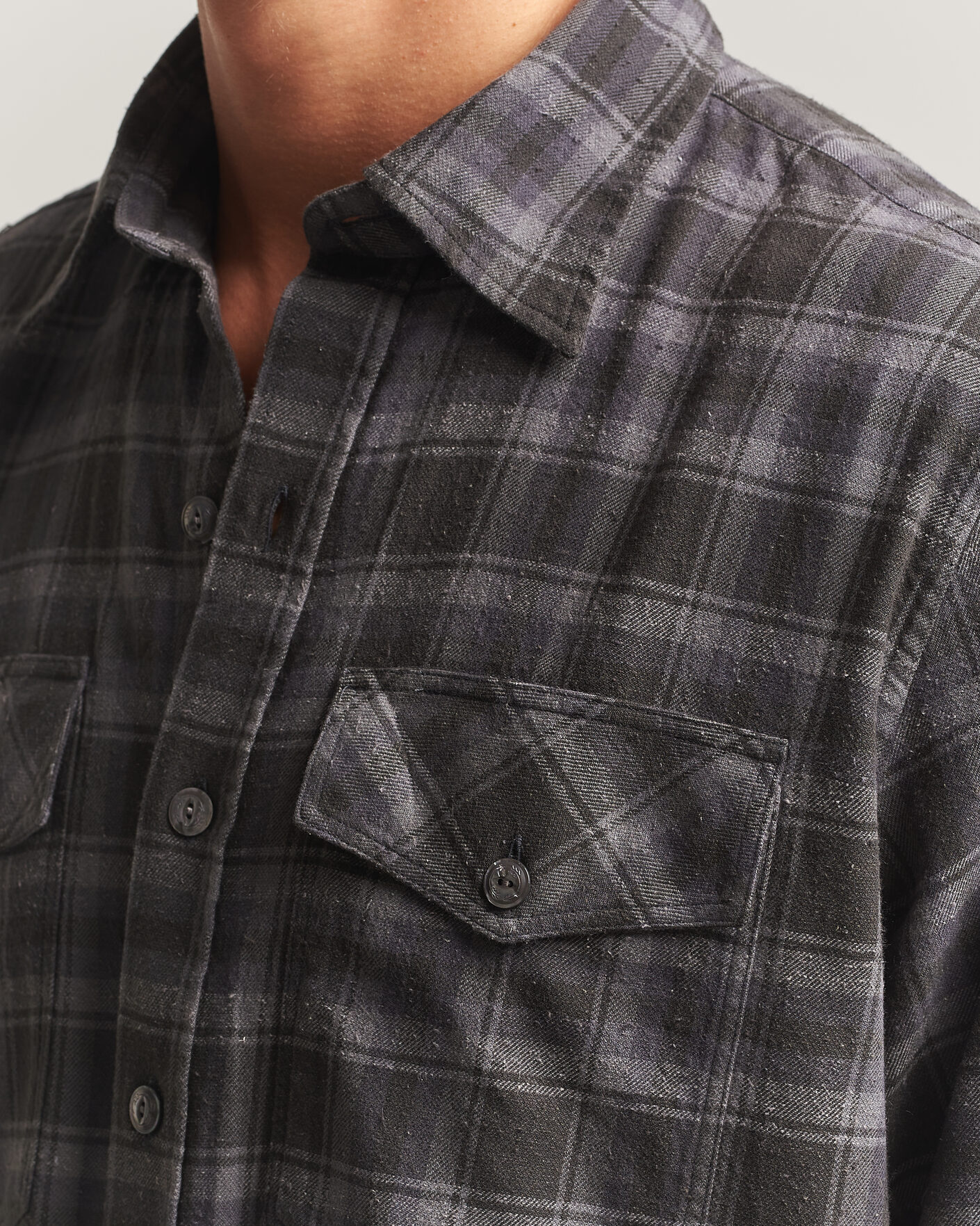 Herr | Skjortor | Drake's | Cotton/Silk Two Pocket Shirt Grey
