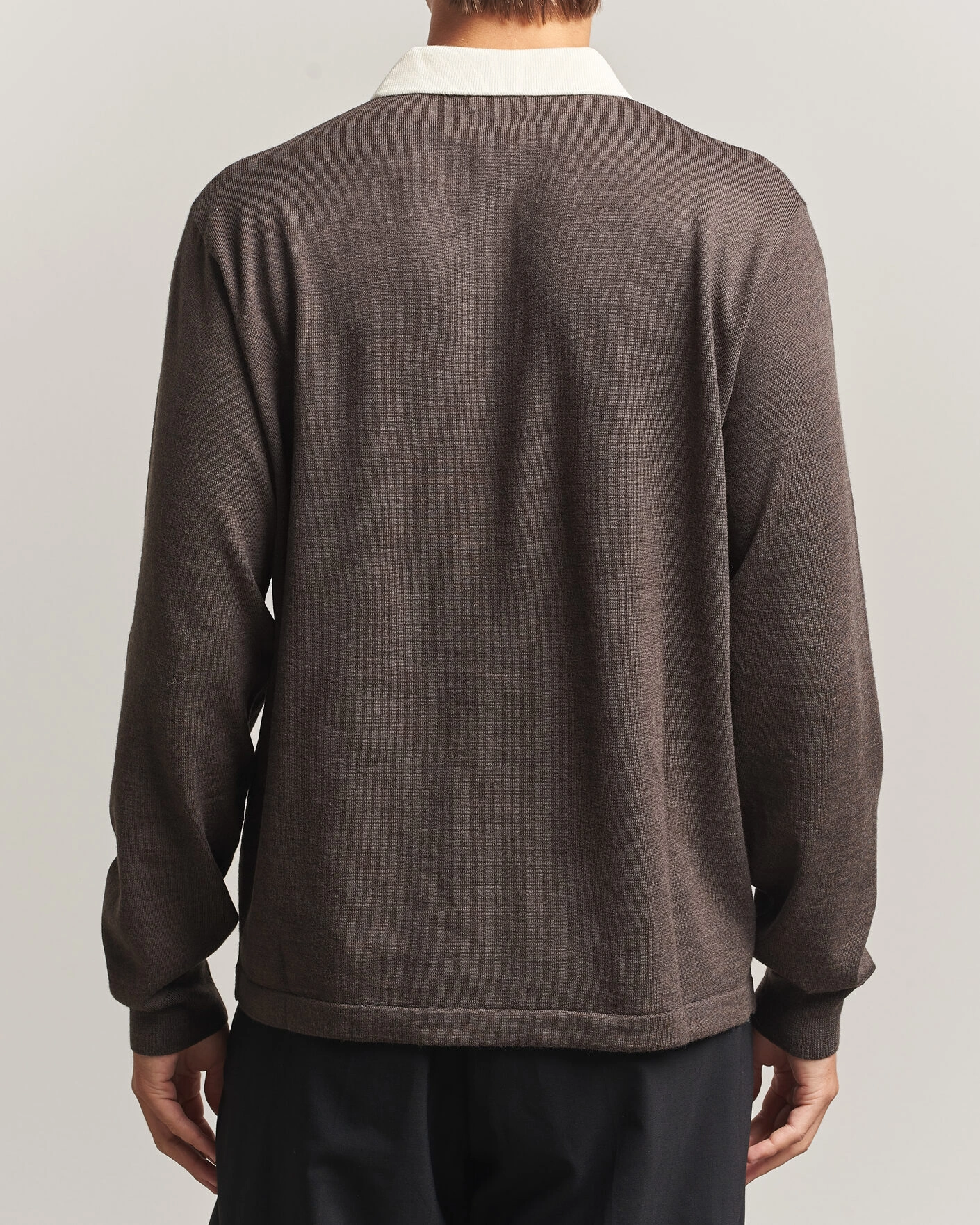 Herr | Tröjor | Drake's | Solid Knitted Rugby Brown