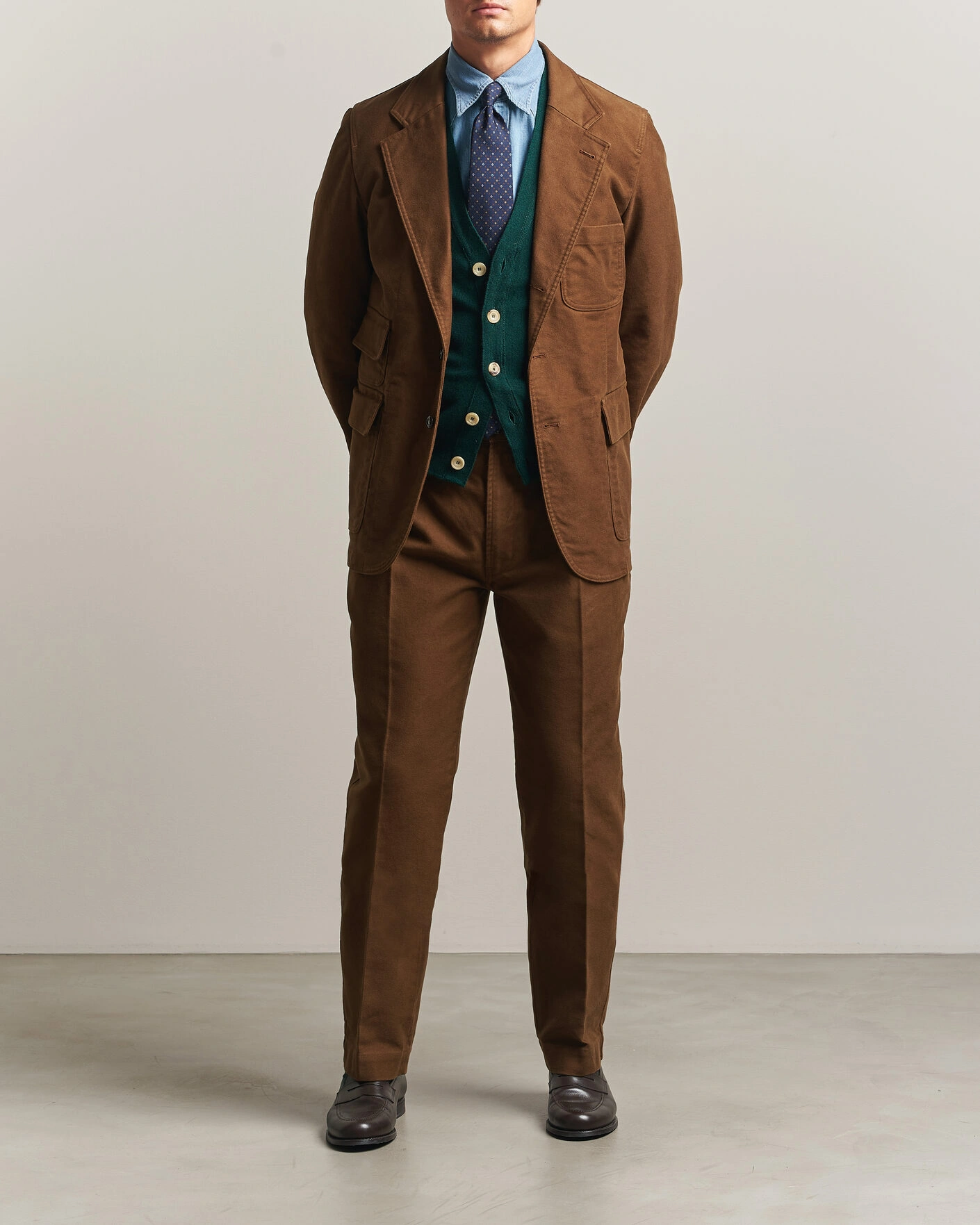 Herr | Kavajer | Drake's | MKIV Japanese Moleskin Games Blazer Brown
