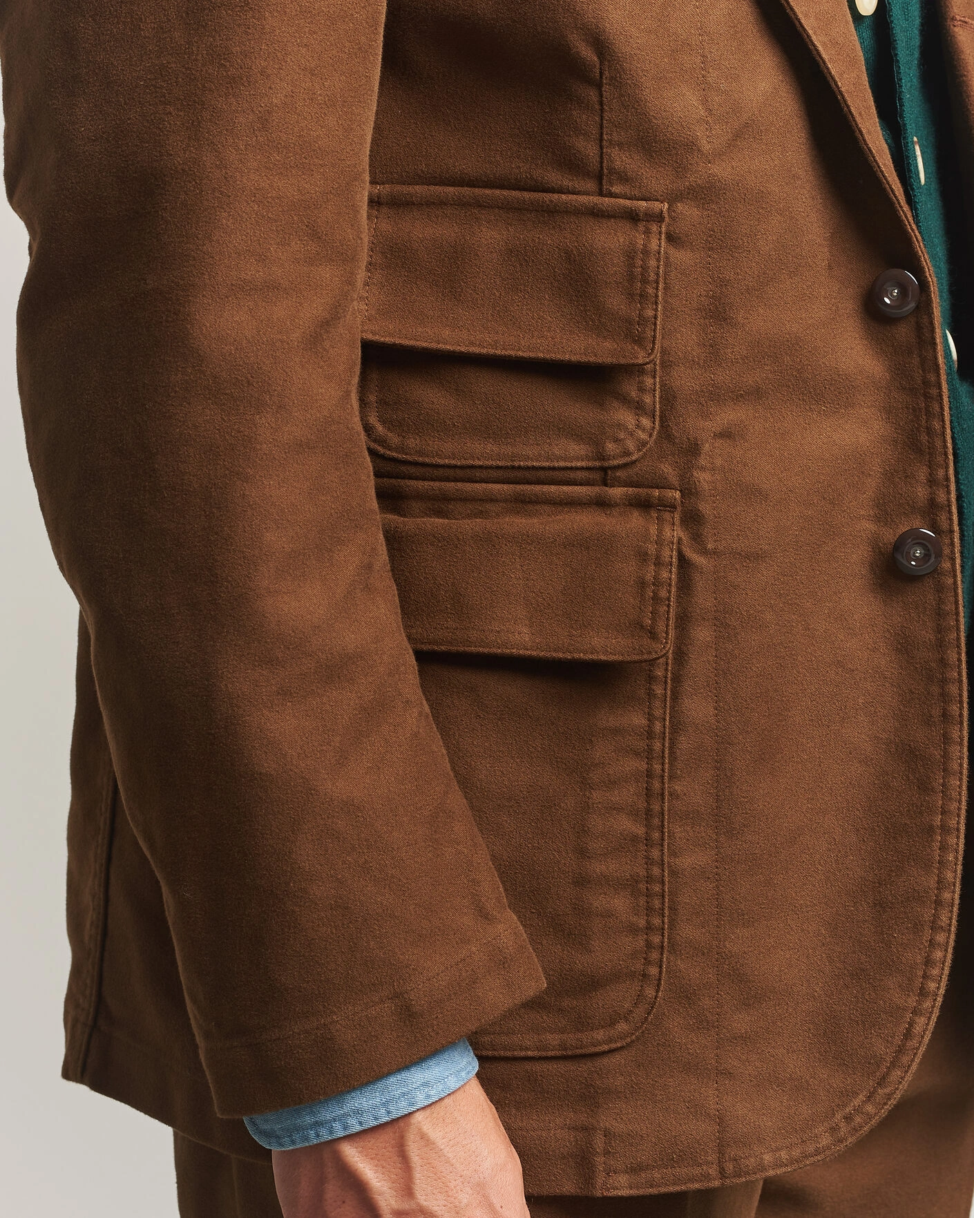 Herr | Kavajer | Drake's | MKIV Japanese Moleskin Games Blazer Brown