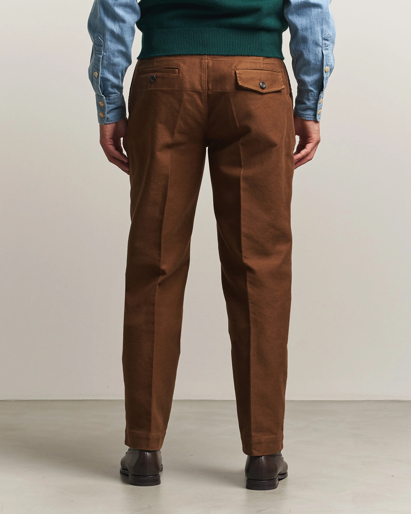 Herr | Byxor | Drake's | MKIV Japanese Moleskin Games Trousers Brown