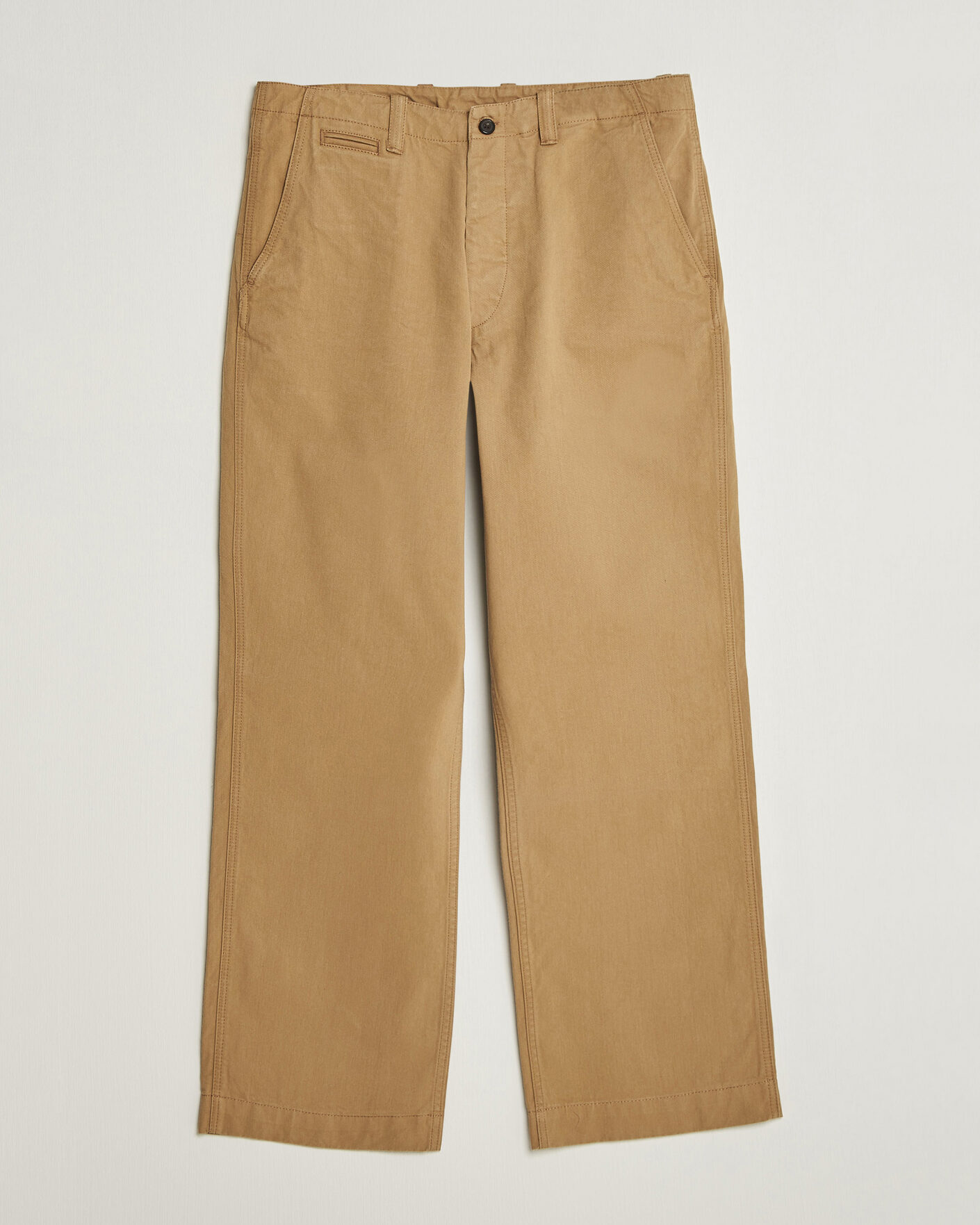Herr | Byxor | Drake's | Twill Officer Chino Beige