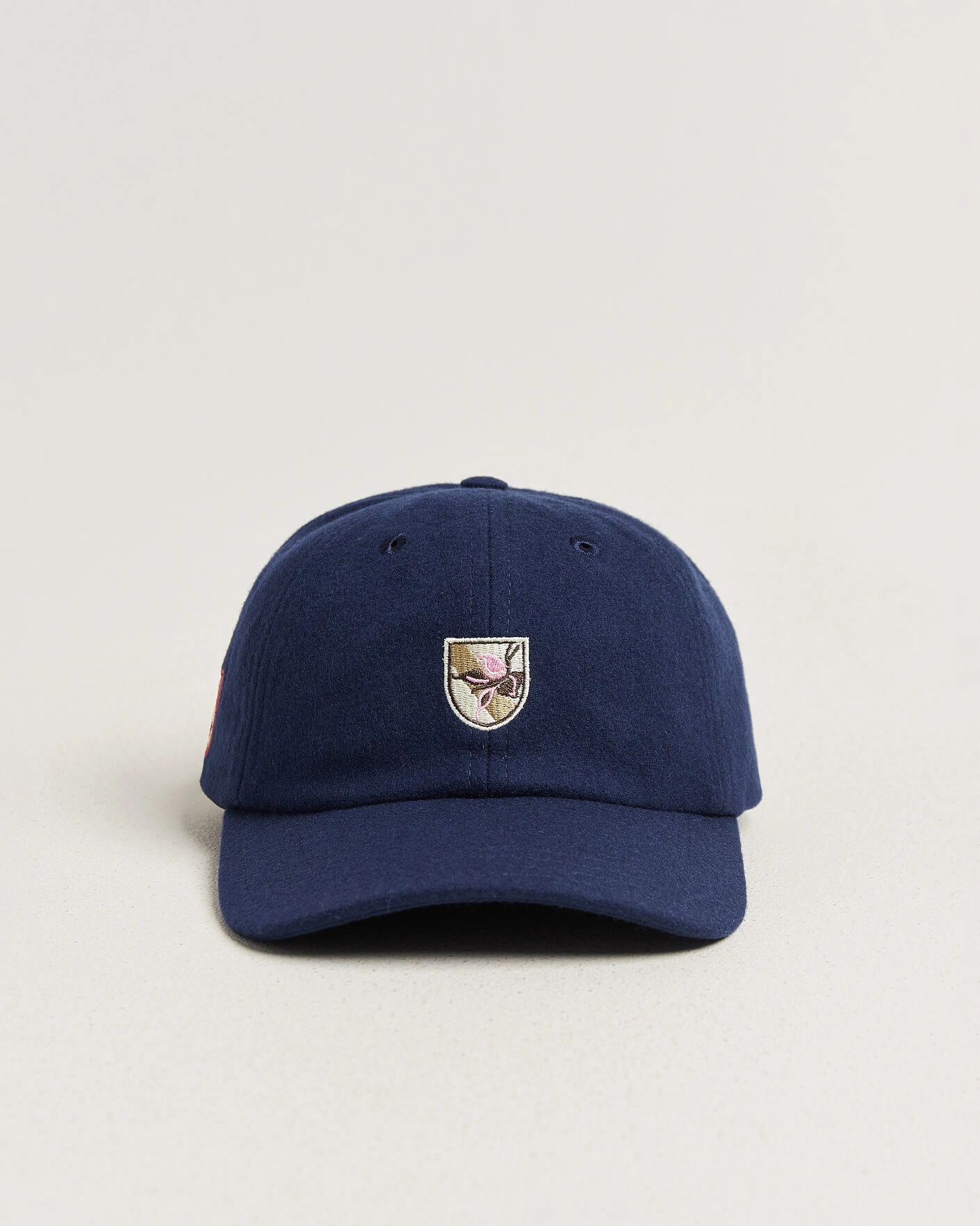 Herr | Drake's Crest Merino Wool Baseball Cap Navy | Drake's | Crest Merino Wool Baseball Cap Navy