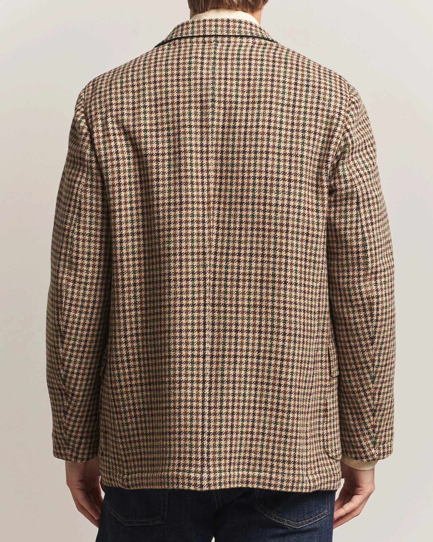 Herr | Kavajer | Drake's | MKVII Tweed Houndcheck Games Blazer Brown