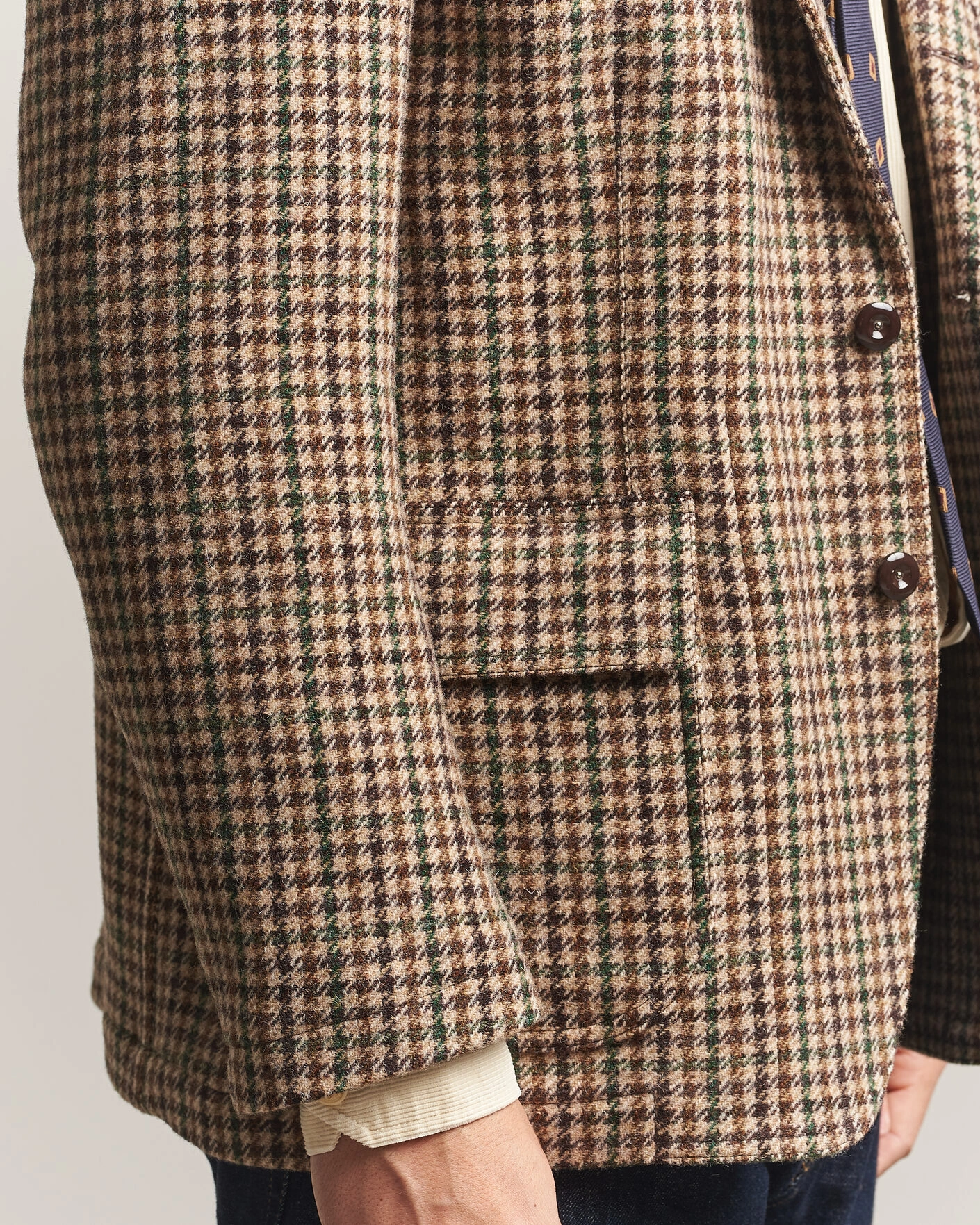 Herr | Kavajer | Drake's | MKVII Tweed Houndcheck Games Blazer Brown