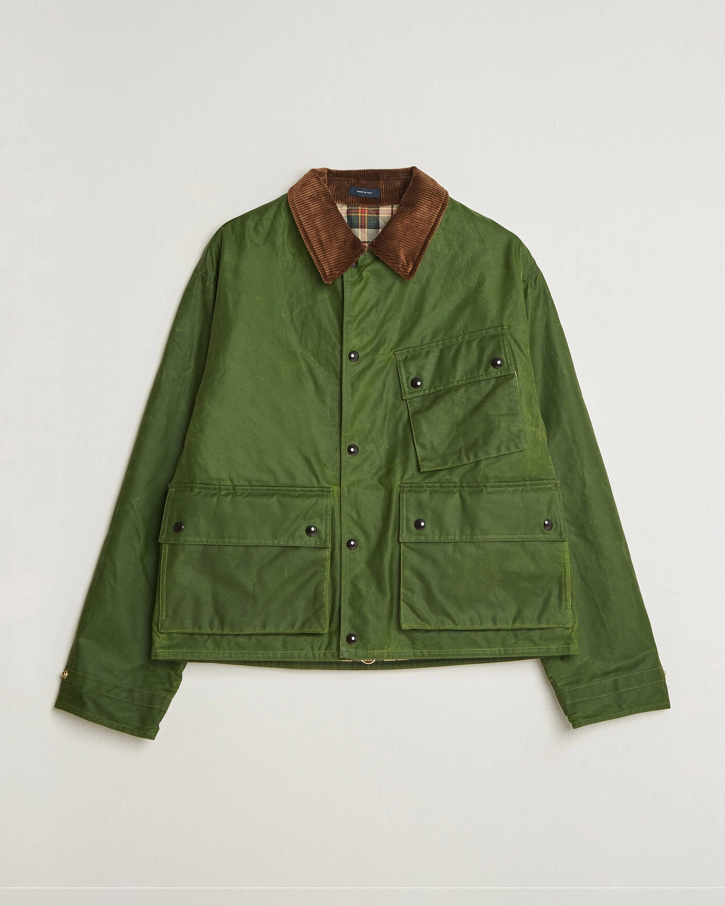 Herr | Jackor | Drake's | Waxed Wader Jacket Lemongrass