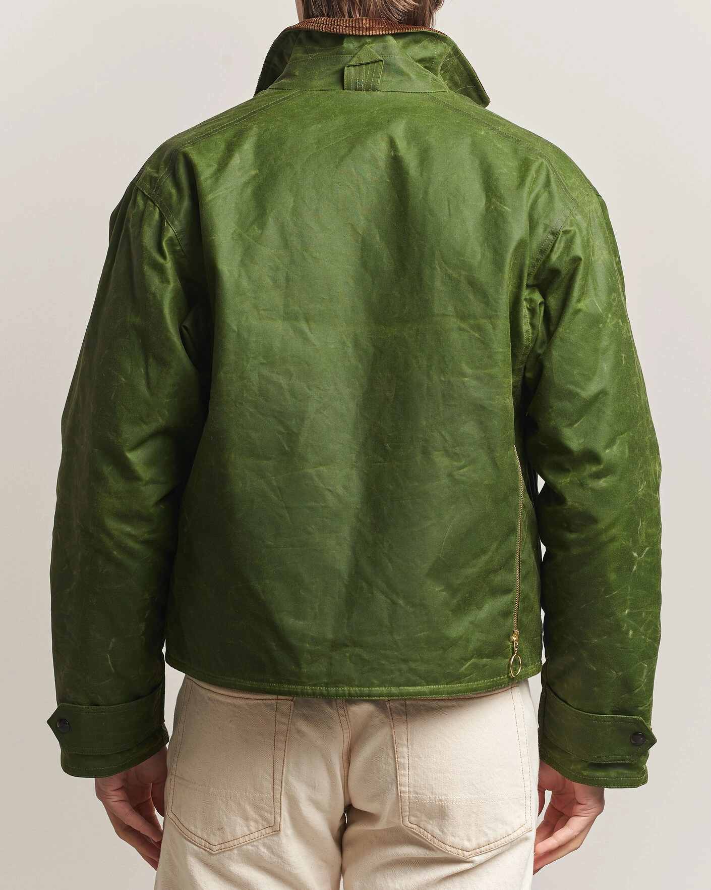 Herr | Jackor | Drake's | Waxed Wader Jacket Lemongrass