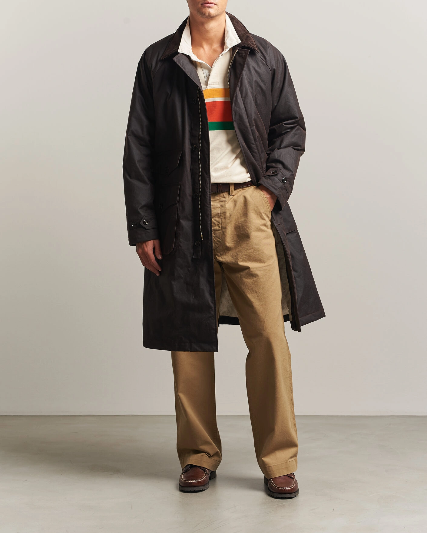 Herr | Jackor | Drake's | Military Waxed Mac Rustic