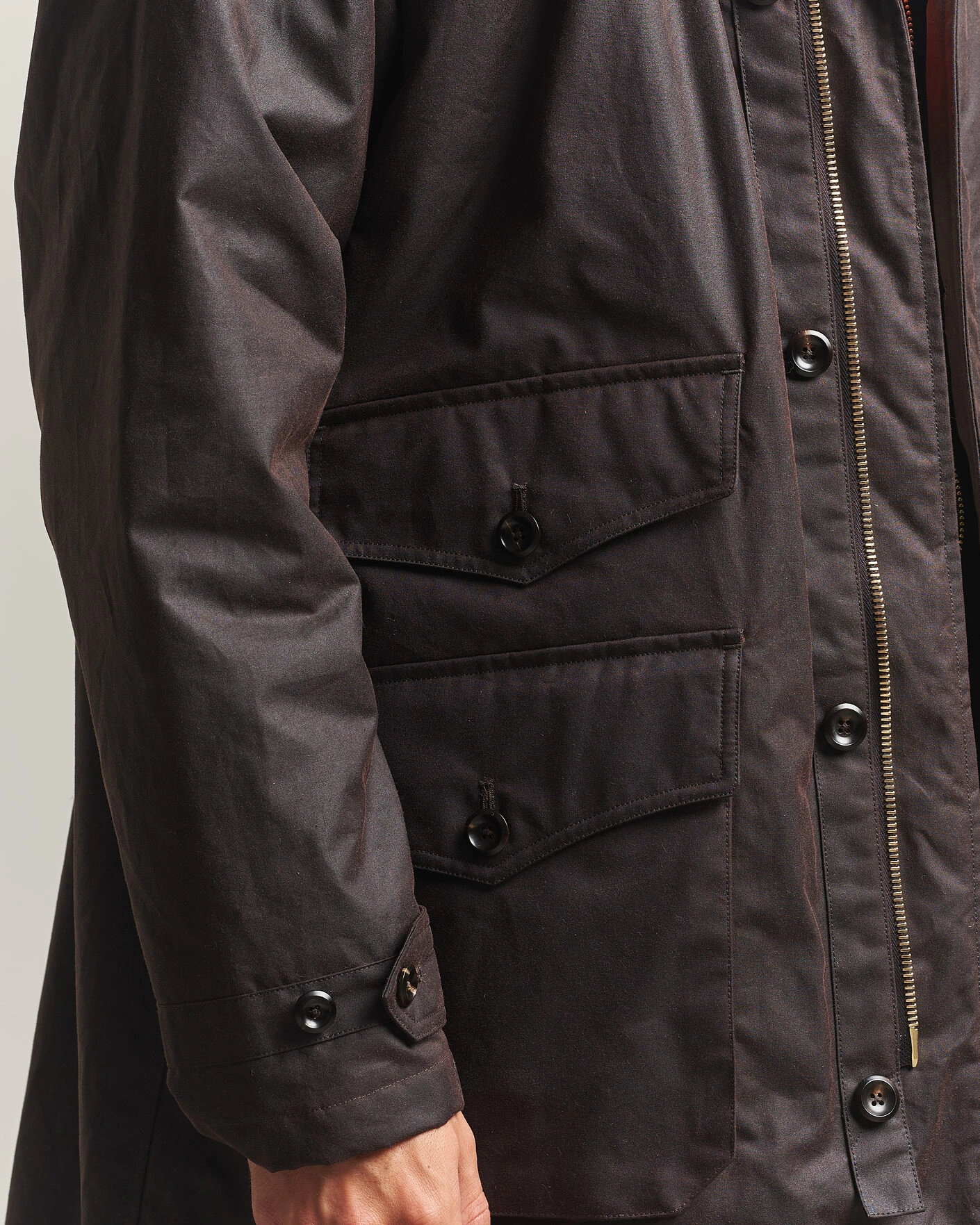 Herr | Jackor | Drake's | Military Waxed Mac Rustic