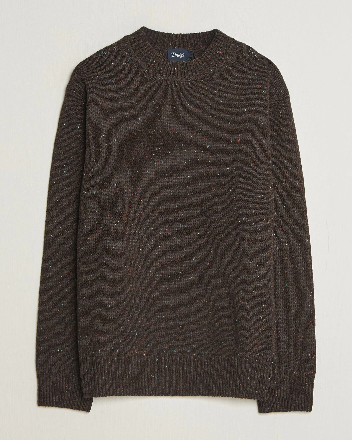 Herr | Tröjor | Drake's | Donegal Crewneck Brown