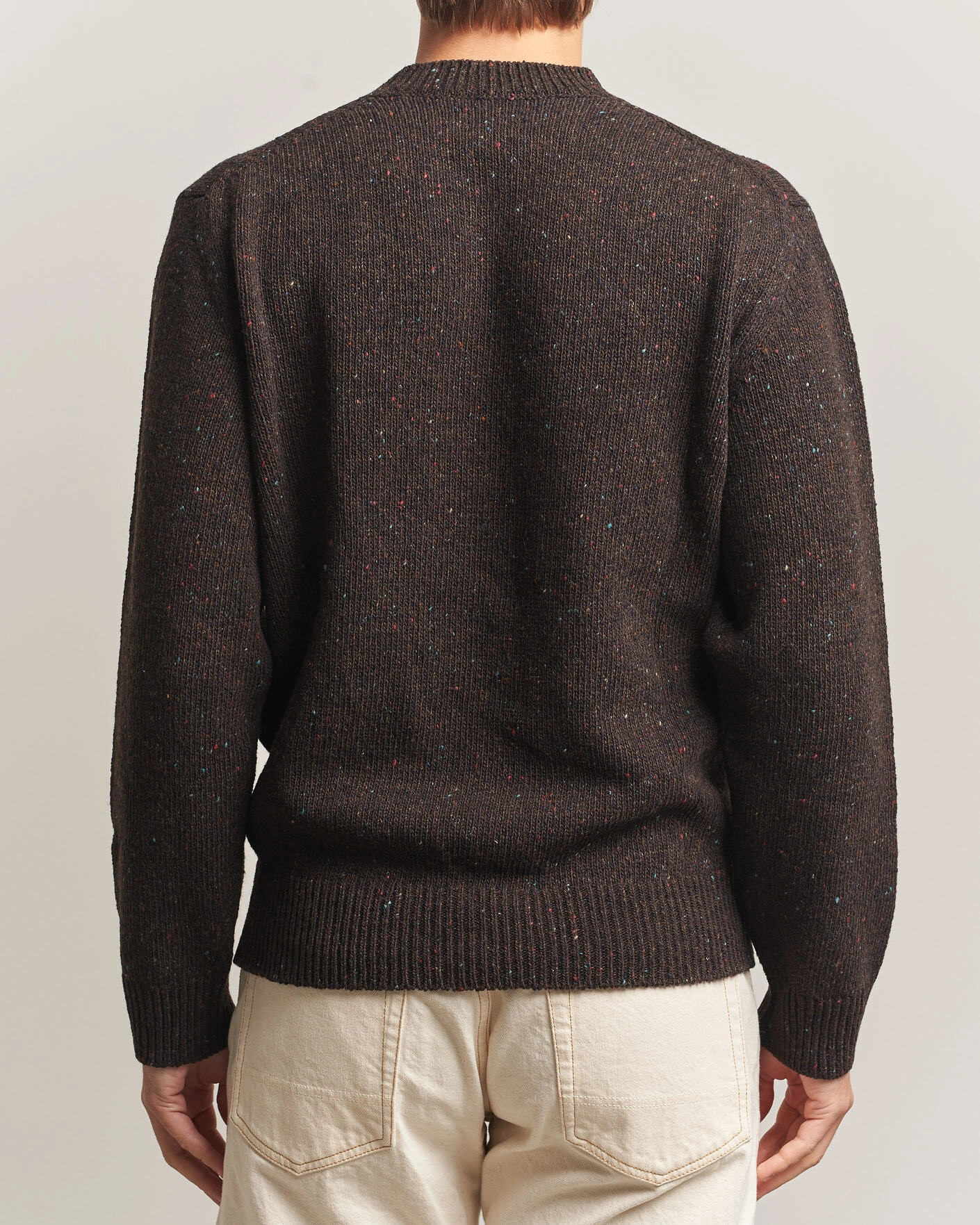 Herr | Tröjor | Drake's | Donegal Crewneck Brown