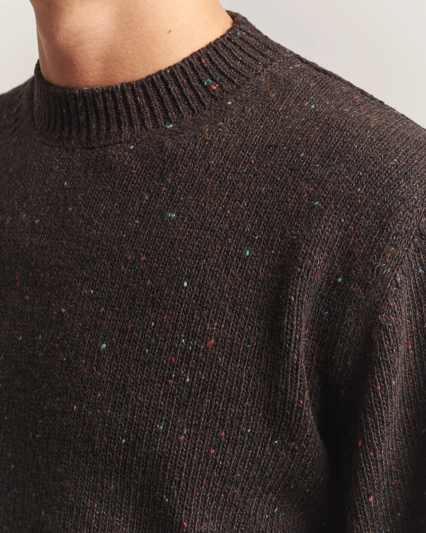 Herr | Tröjor | Drake's | Donegal Crewneck Brown