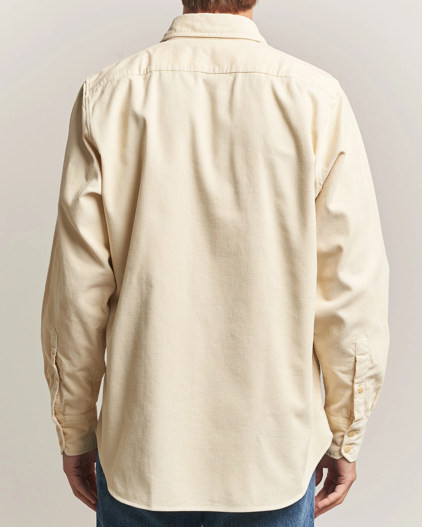 Herr | Skjortor | Drake's | Two Pocket Corduroy Shirt Ecru