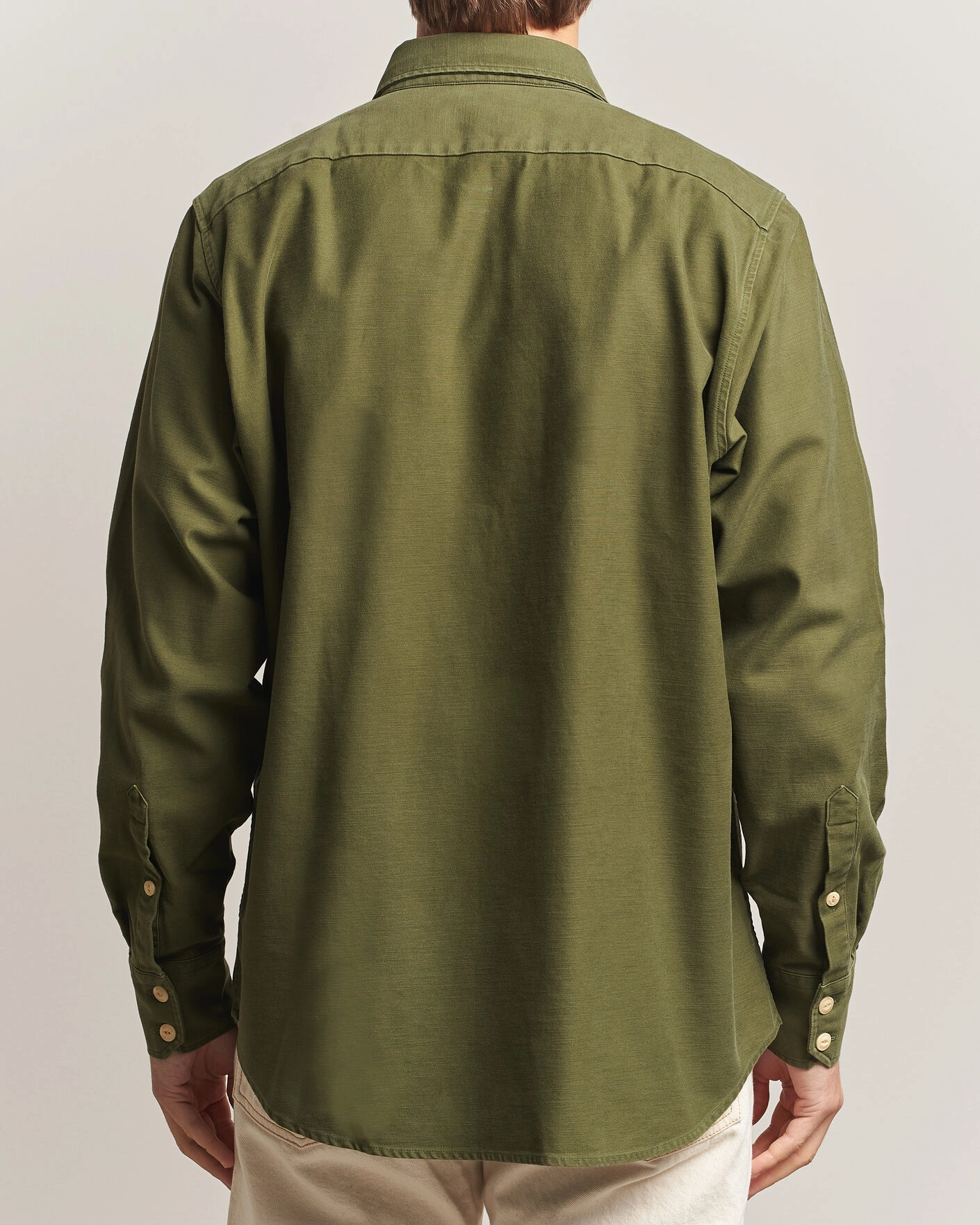 Herr | Skjortor | Drake's | Two Pocket Casual Cotton Shirt Olive