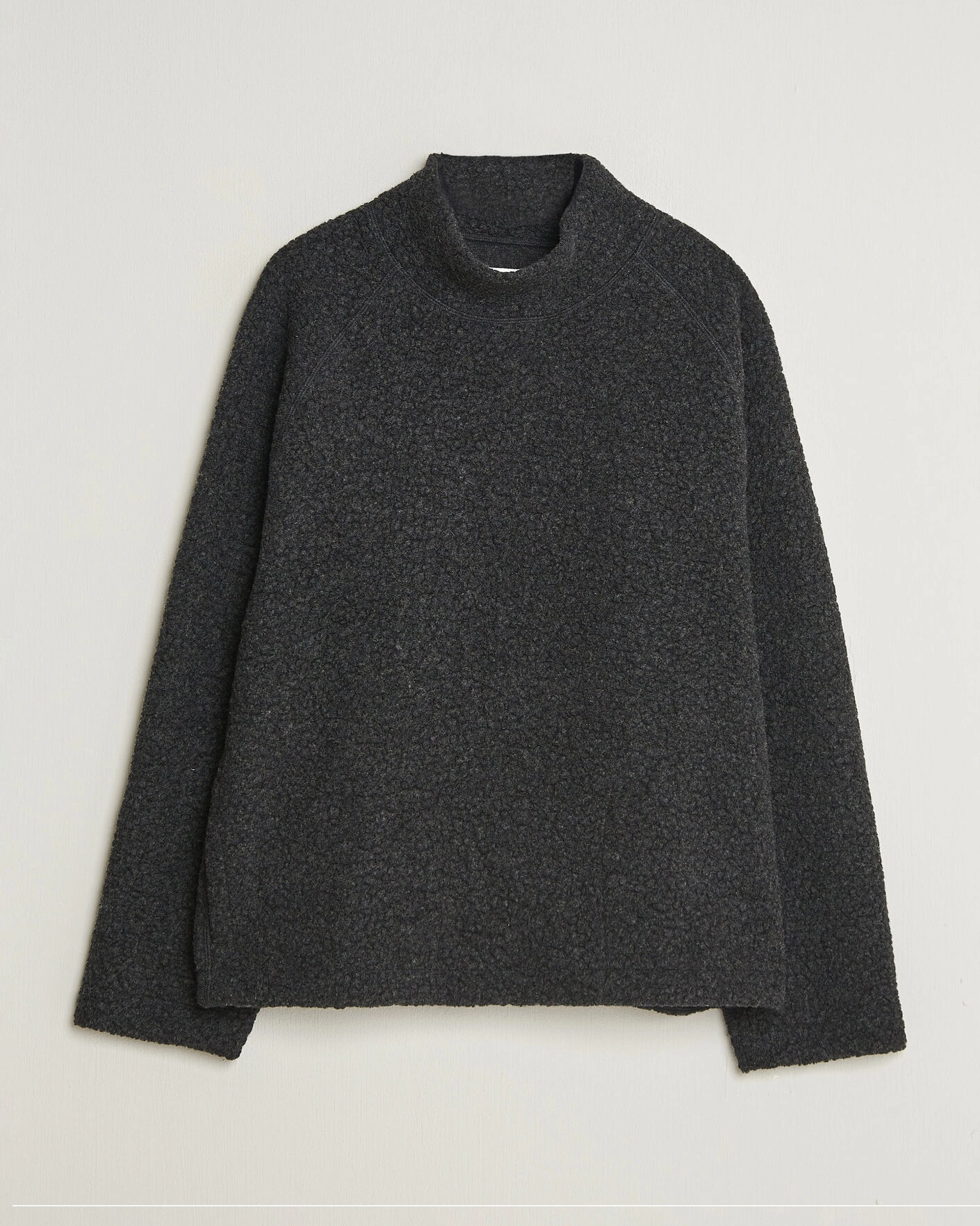 Herr | Tröjor | Drake's | Mock Neck Fleece Grey