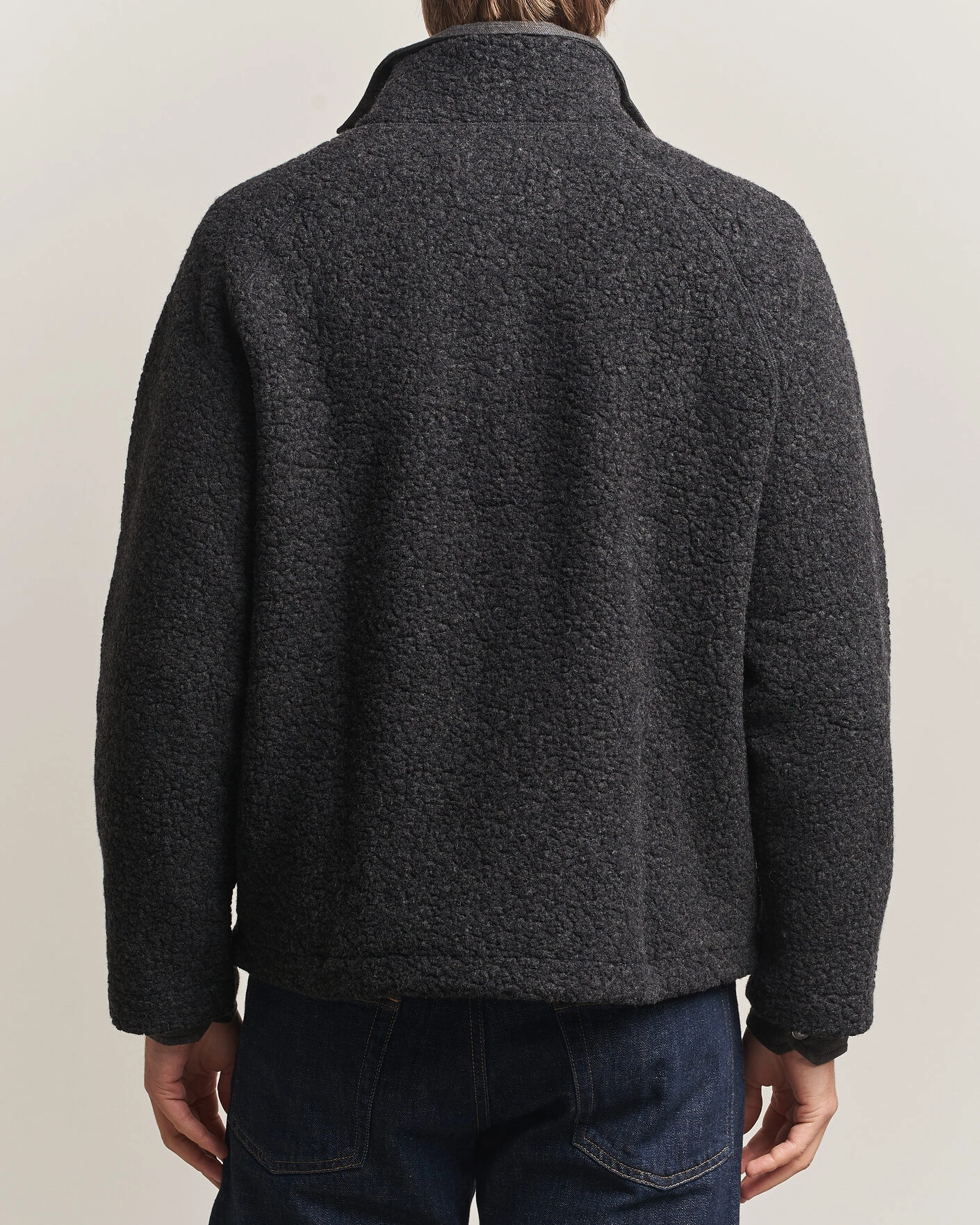 Herr | Tröjor | Drake's | Mock Neck Fleece Grey