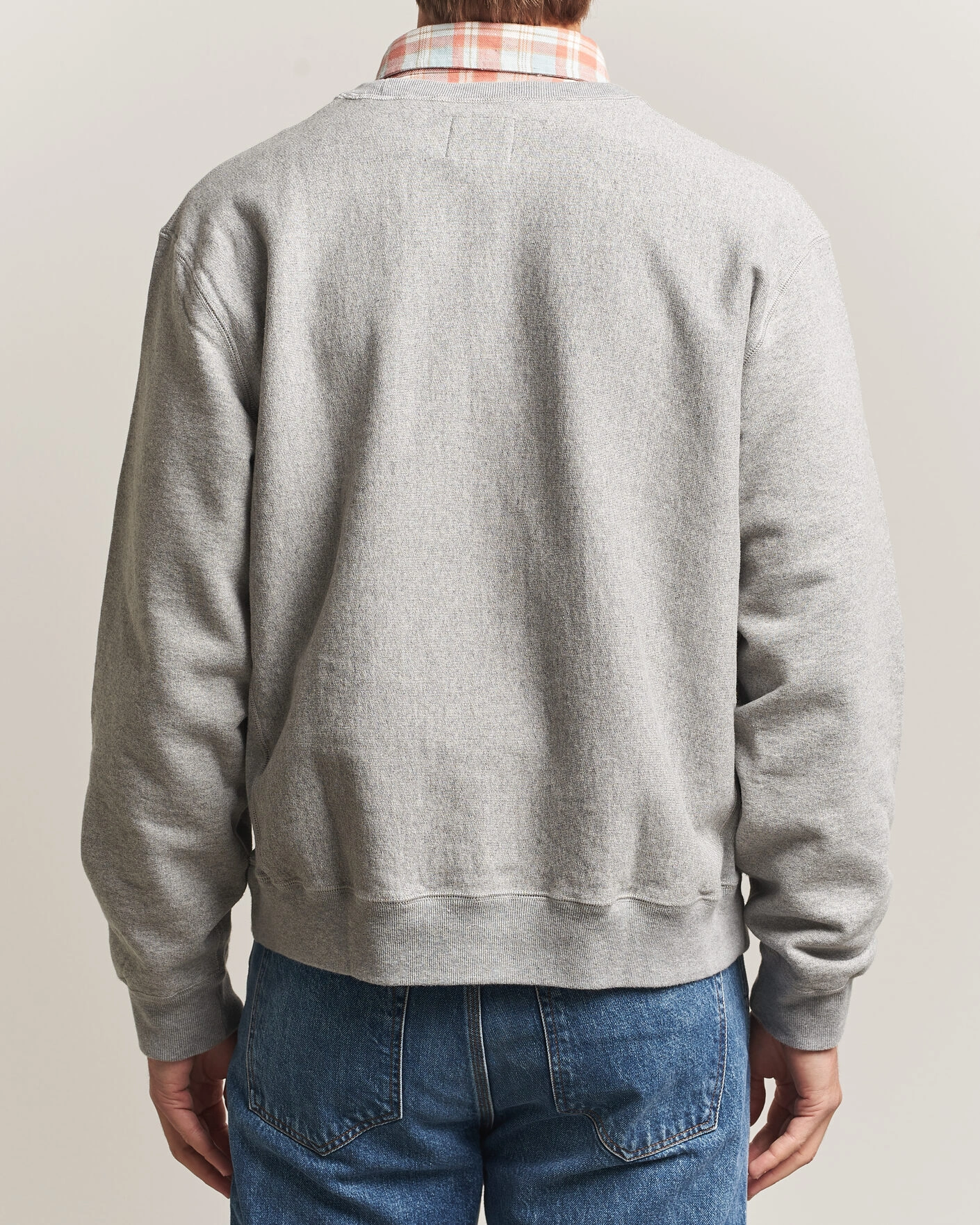 Herr | Tröjor | Drake's | Reverse Weave Crewneck Sweatshirt Grey