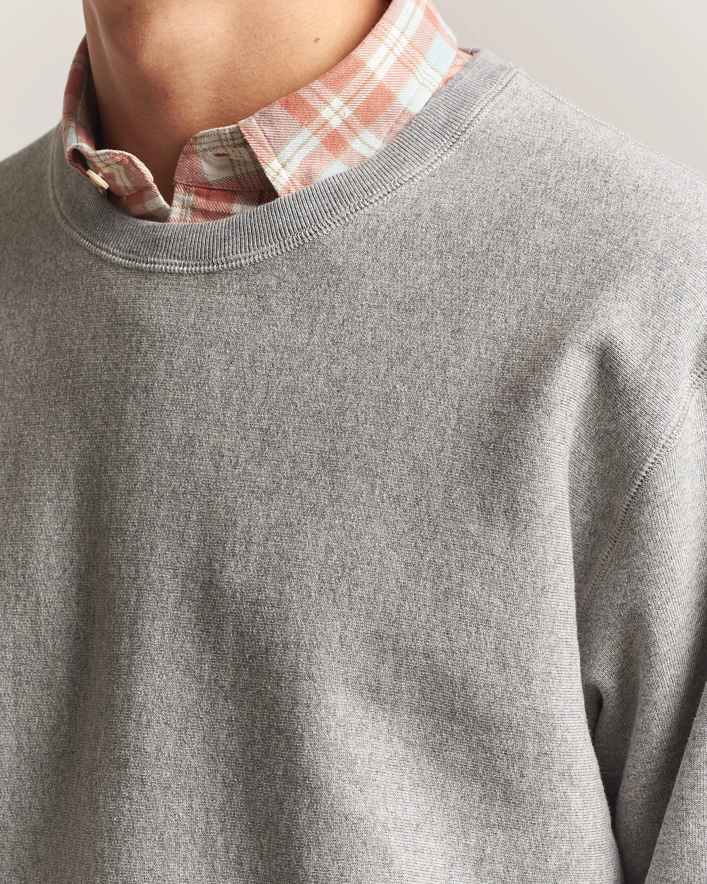 Herr | Tröjor | Drake's | Reverse Weave Crewneck Sweatshirt Grey