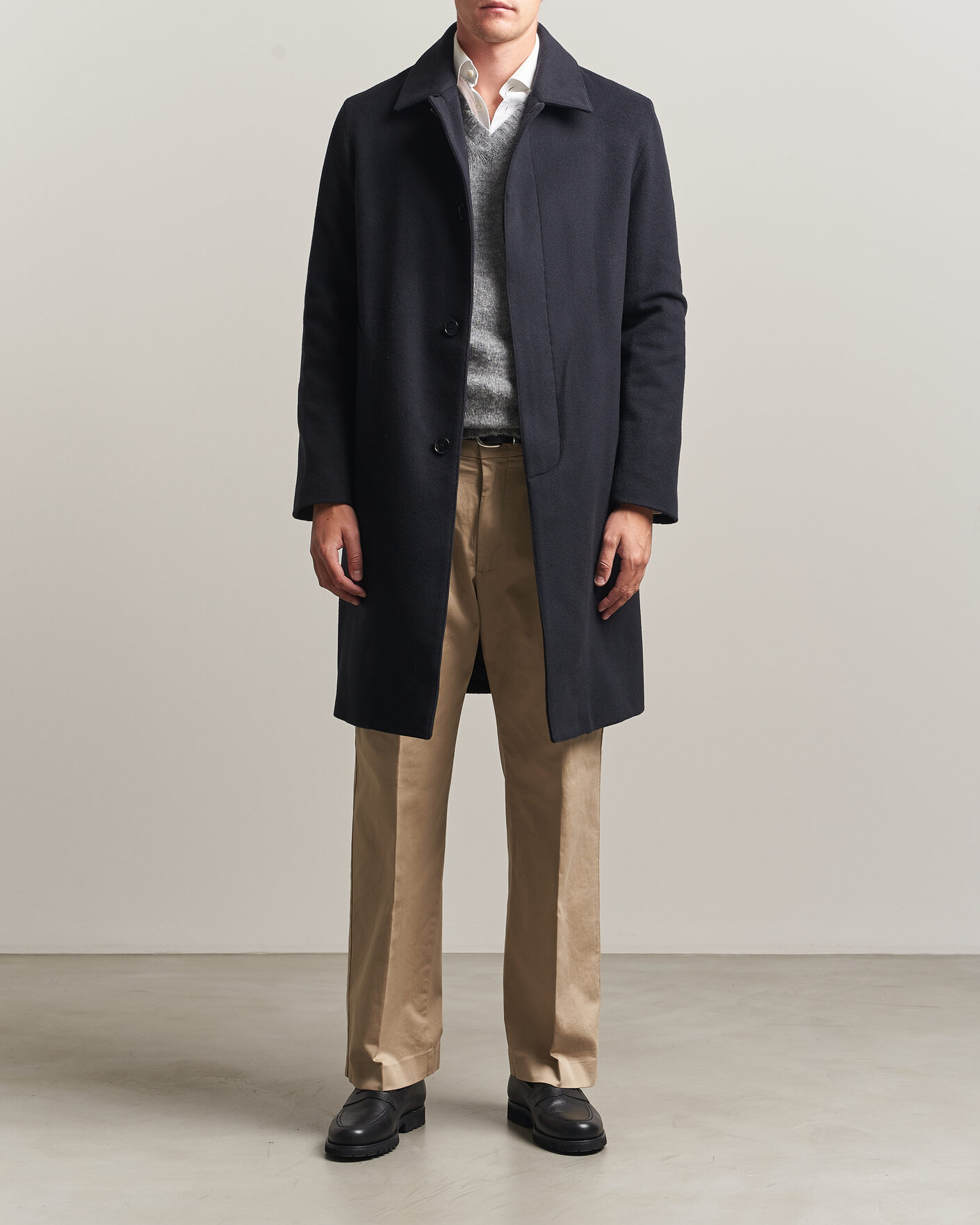 Herr | Jackor | Mackintosh | Dunkeld Wool/Cashmere Coat Navy
