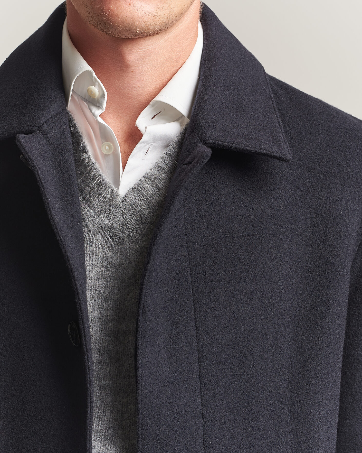 Herr | Jackor | Mackintosh | Dunkeld Wool/Cashmere Coat Navy