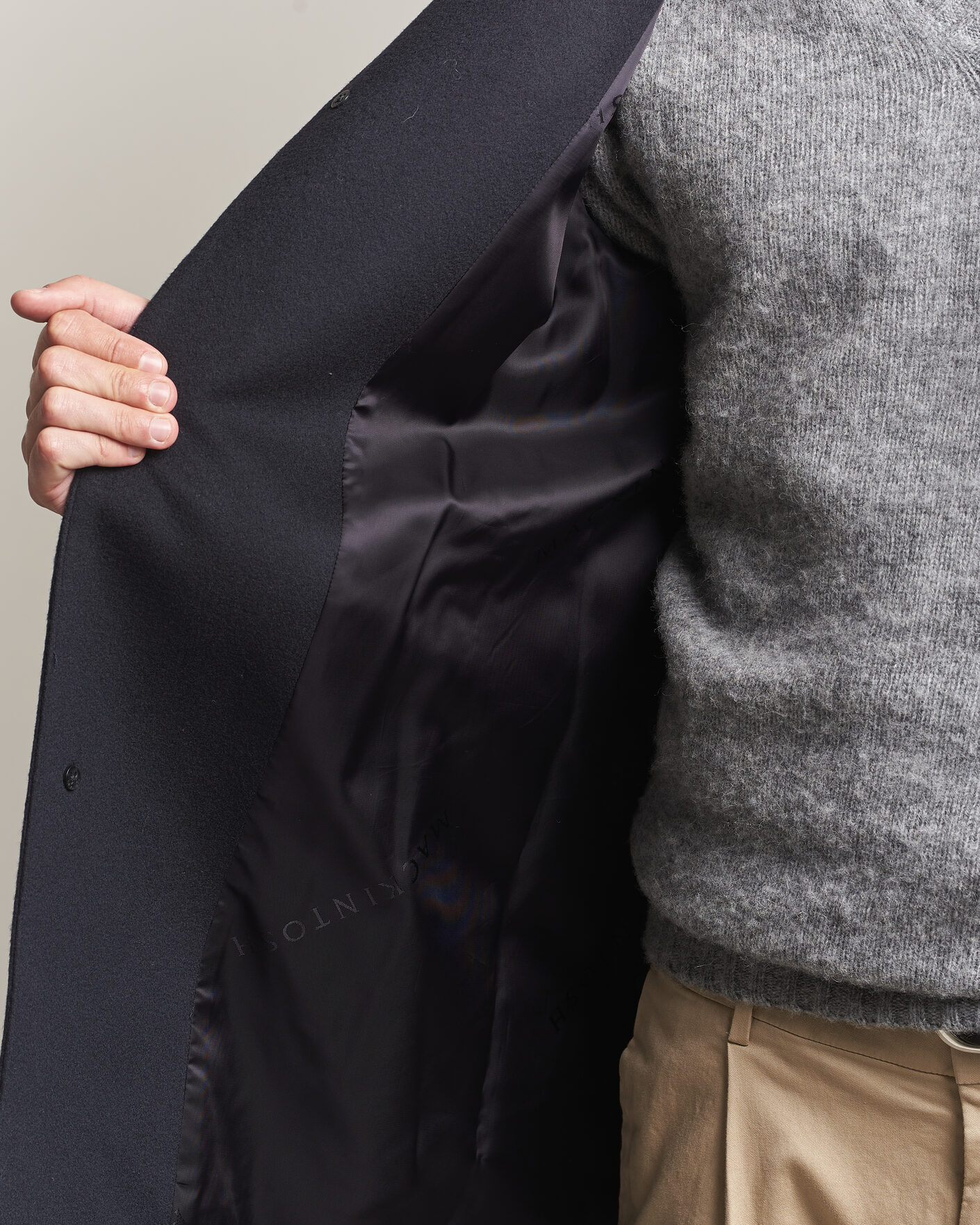 Herr | Jackor | Mackintosh | Dunkeld Wool/Cashmere Coat Navy