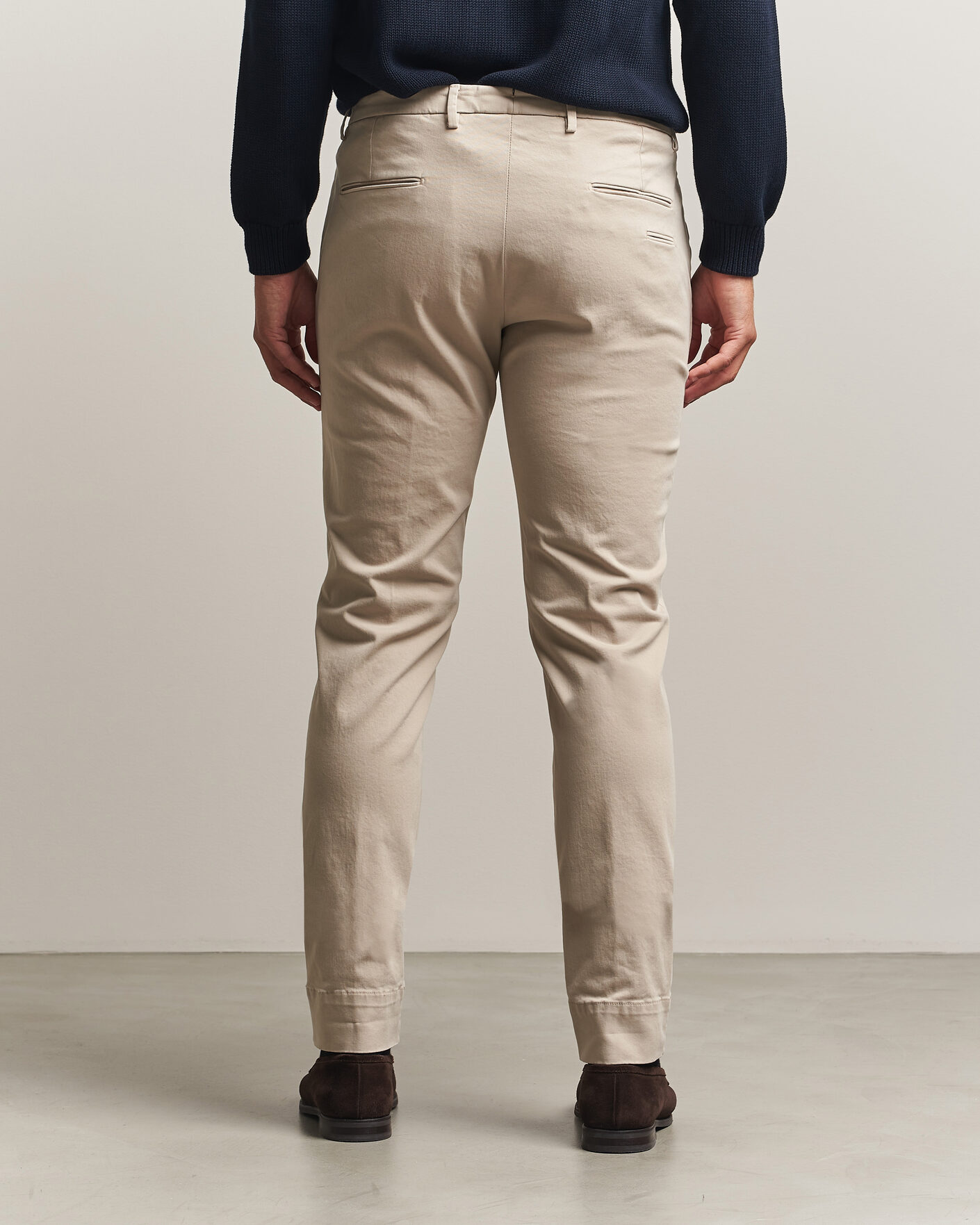 Herr | Byxor | Briglia 1949 | Slim Fit Cotton Stretch Trousers Beige