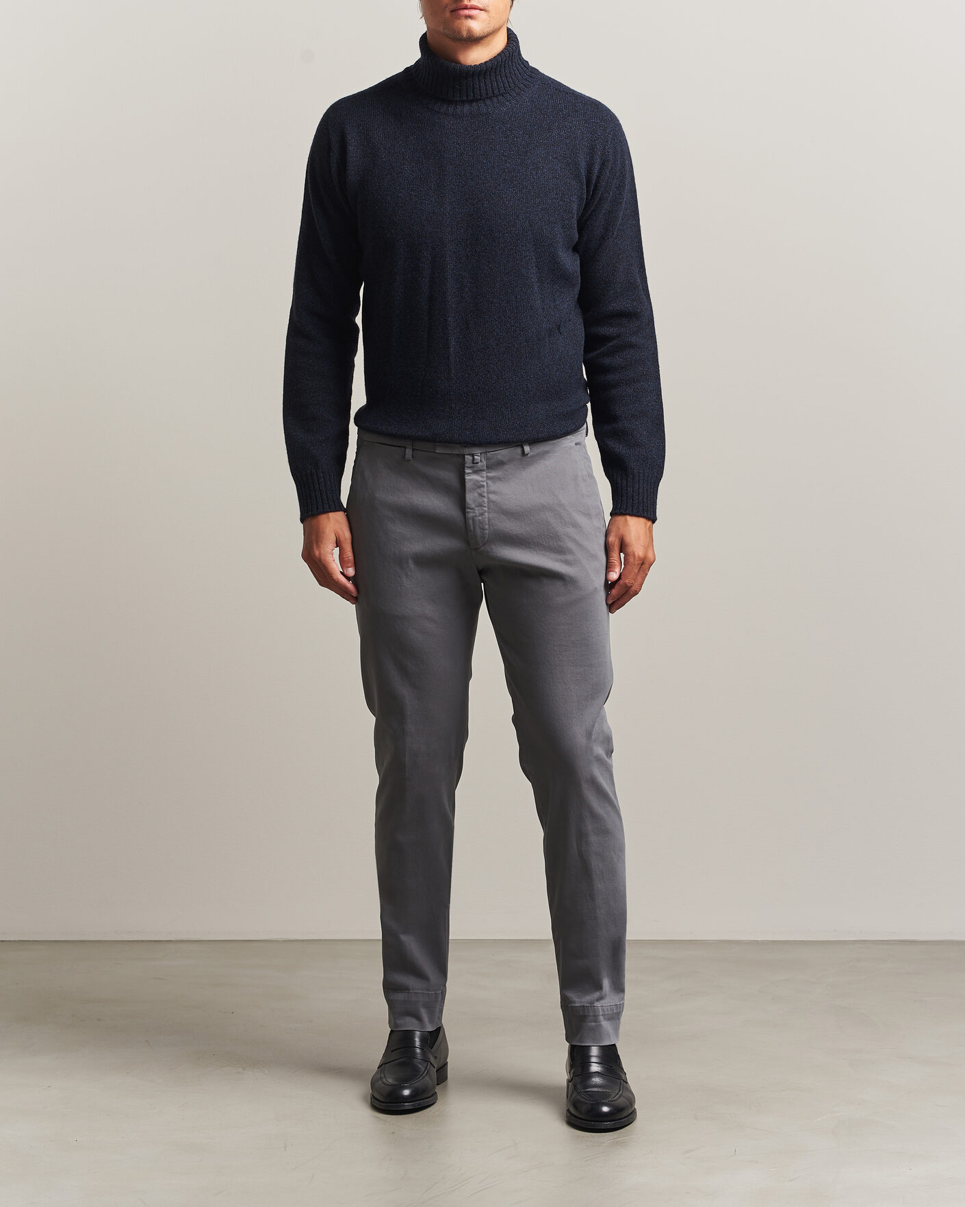 Herr | Byxor | Briglia 1949 | Slim Fit Cotton Stretch Trousers Grey