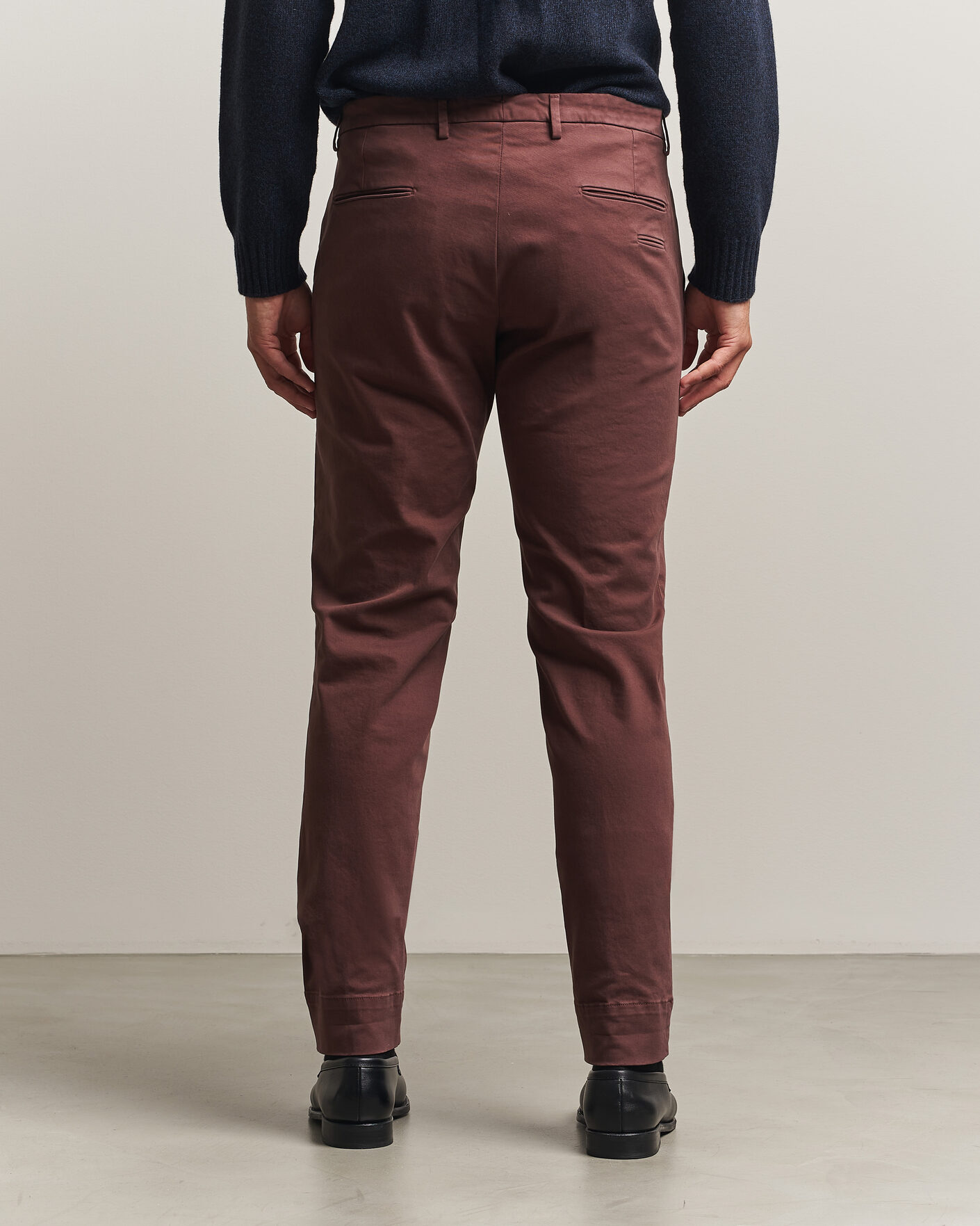 Herr | Byxor | Briglia 1949 | Slim Fit Cotton Stretch Trousers Burgundy