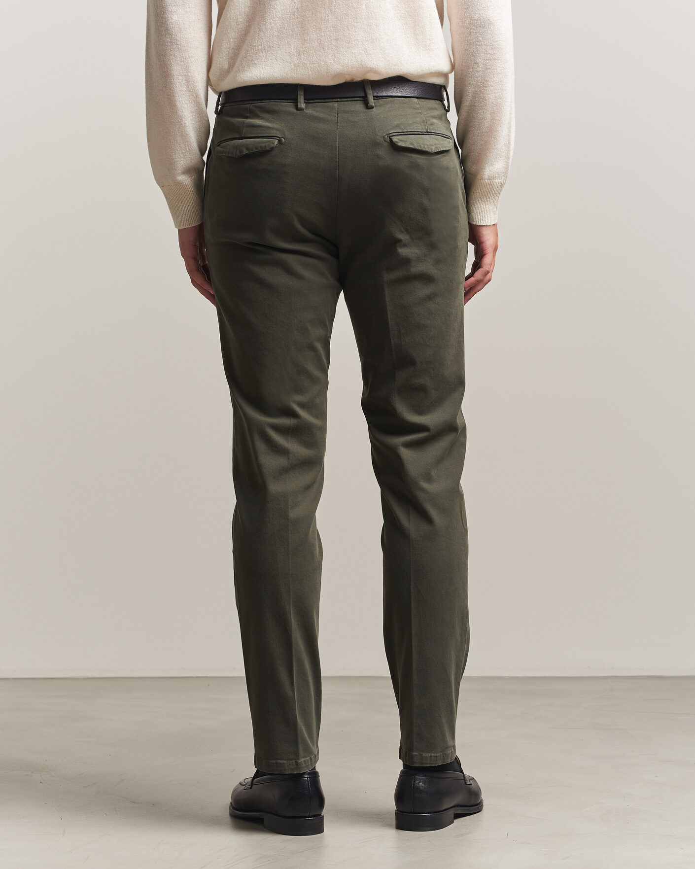 Herr | Byxor | Briglia 1949 | Easy Fit Pleated Cotton Stretch Trousers Military