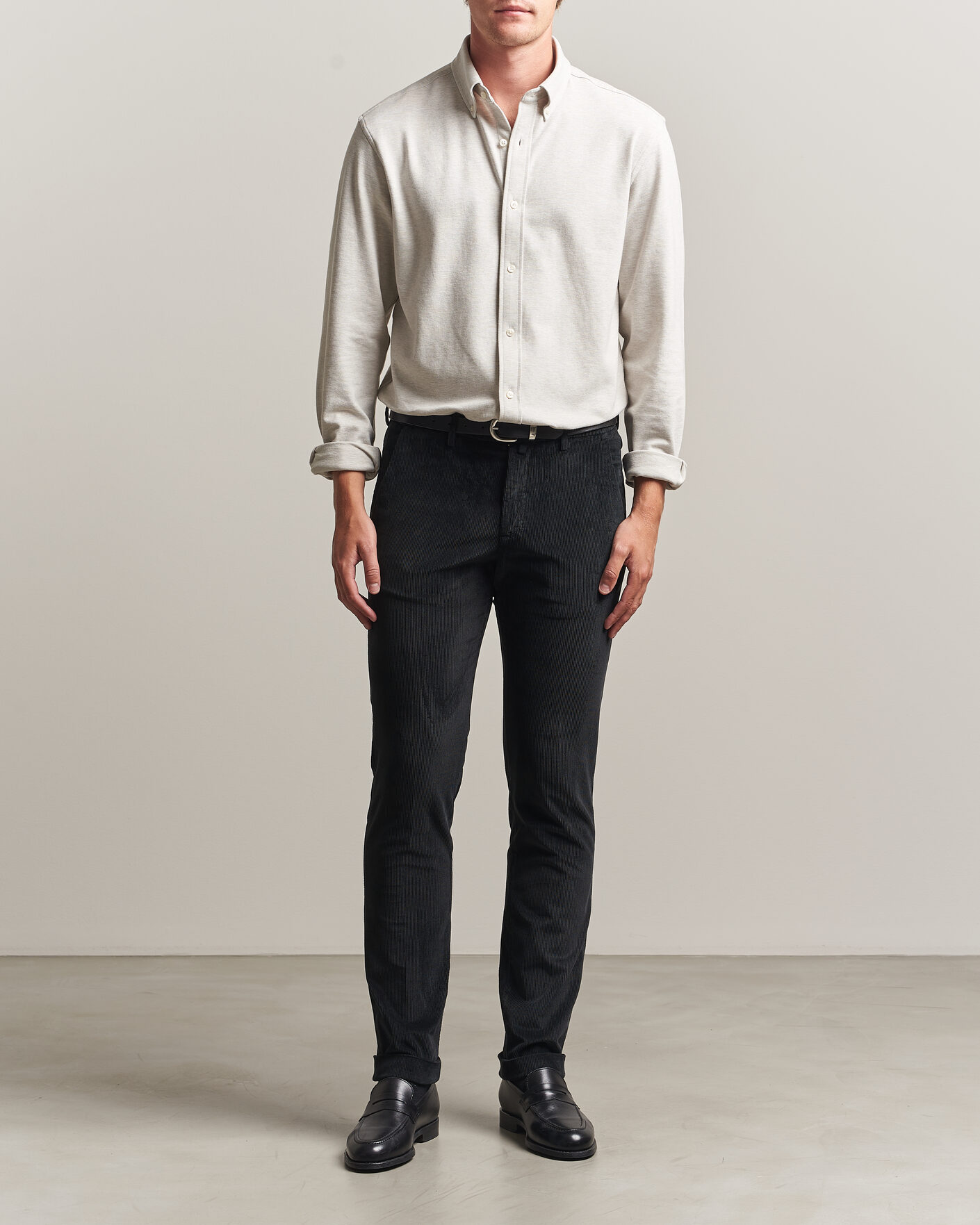 Herr | Byxor | Briglia 1949 | Slim Fit Corduroy Trousers Black