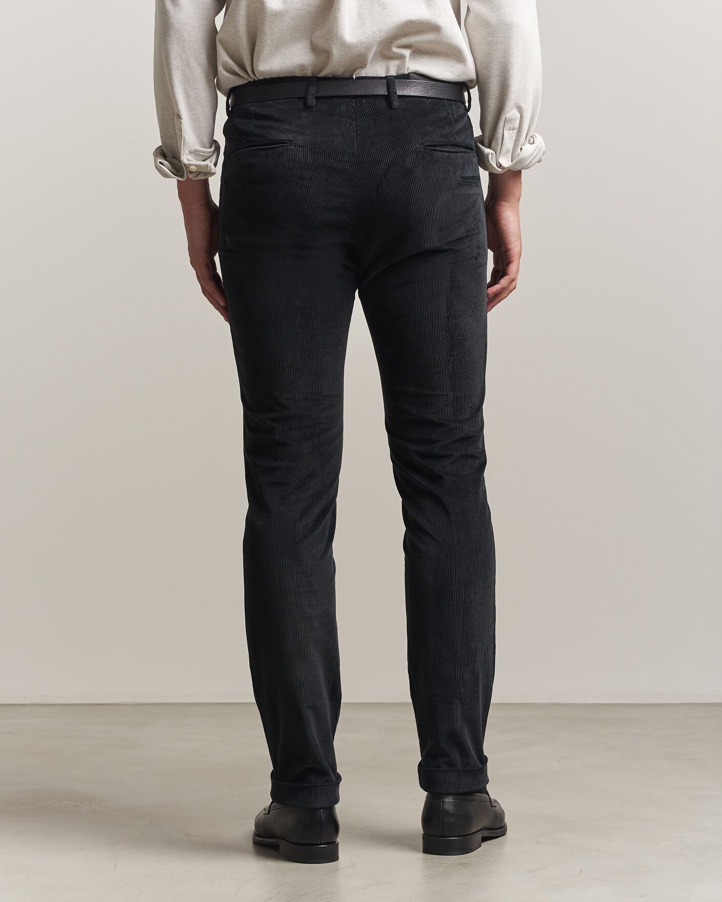 Herr | Byxor | Briglia 1949 | Slim Fit Corduroy Trousers Black