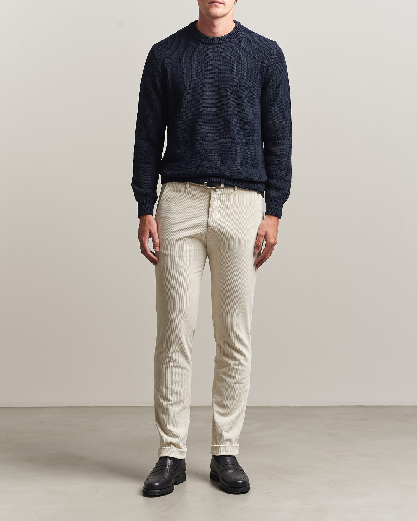 Herr | Byxor | Briglia 1949 | Slim Fit Corduroy Trousers Off White
