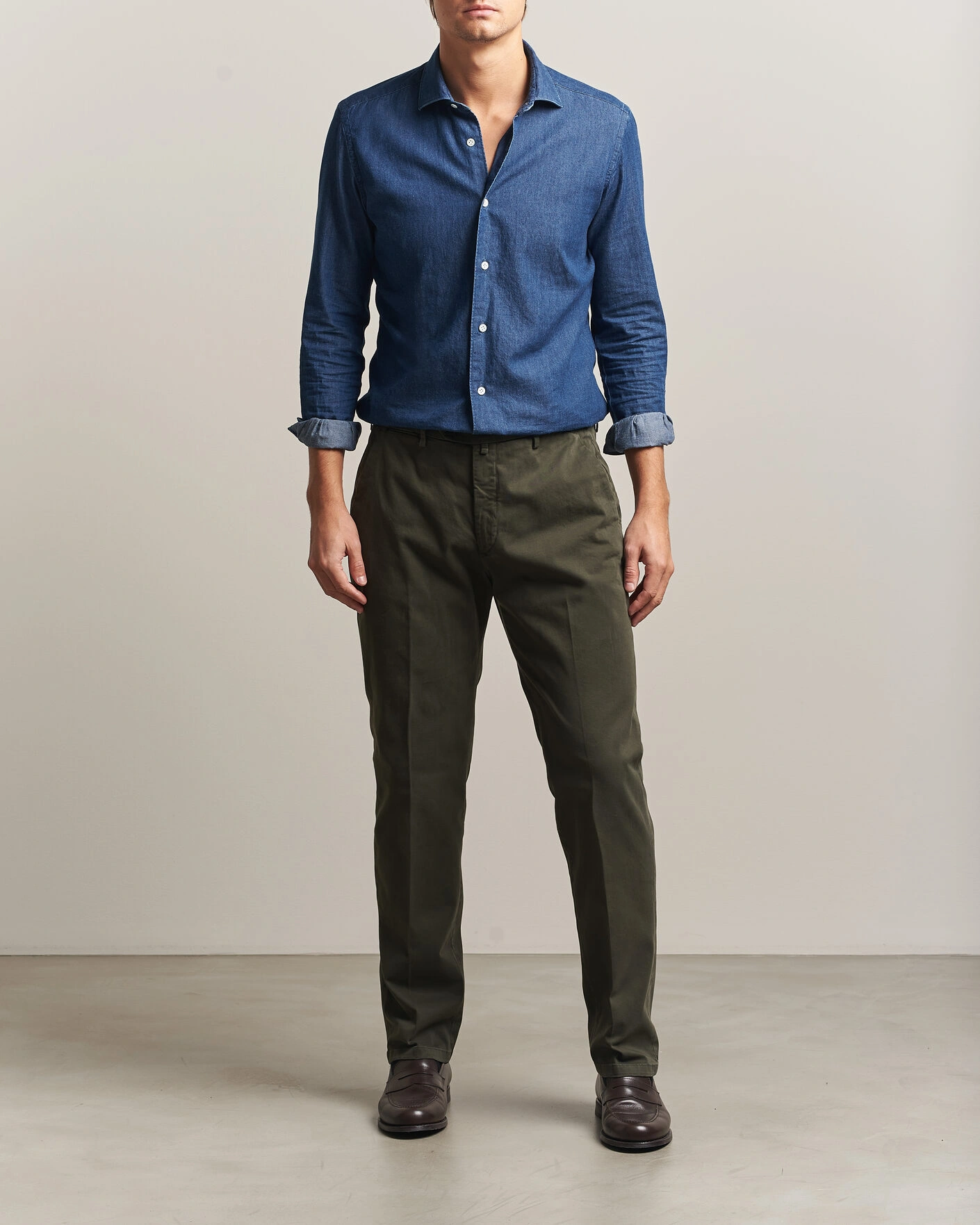 Herr | Byxor | Briglia 1949 | Soho Tailored Easy Fit Chino Olive