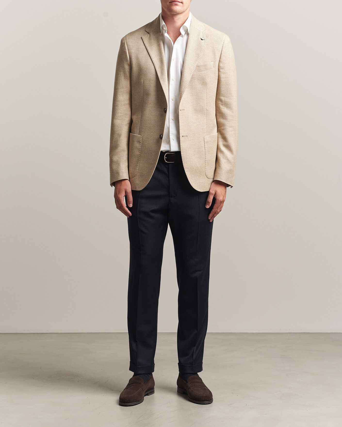 Herr | Byxor | Briglia 1949 | Isola Stretch Flannel Trousers Navy