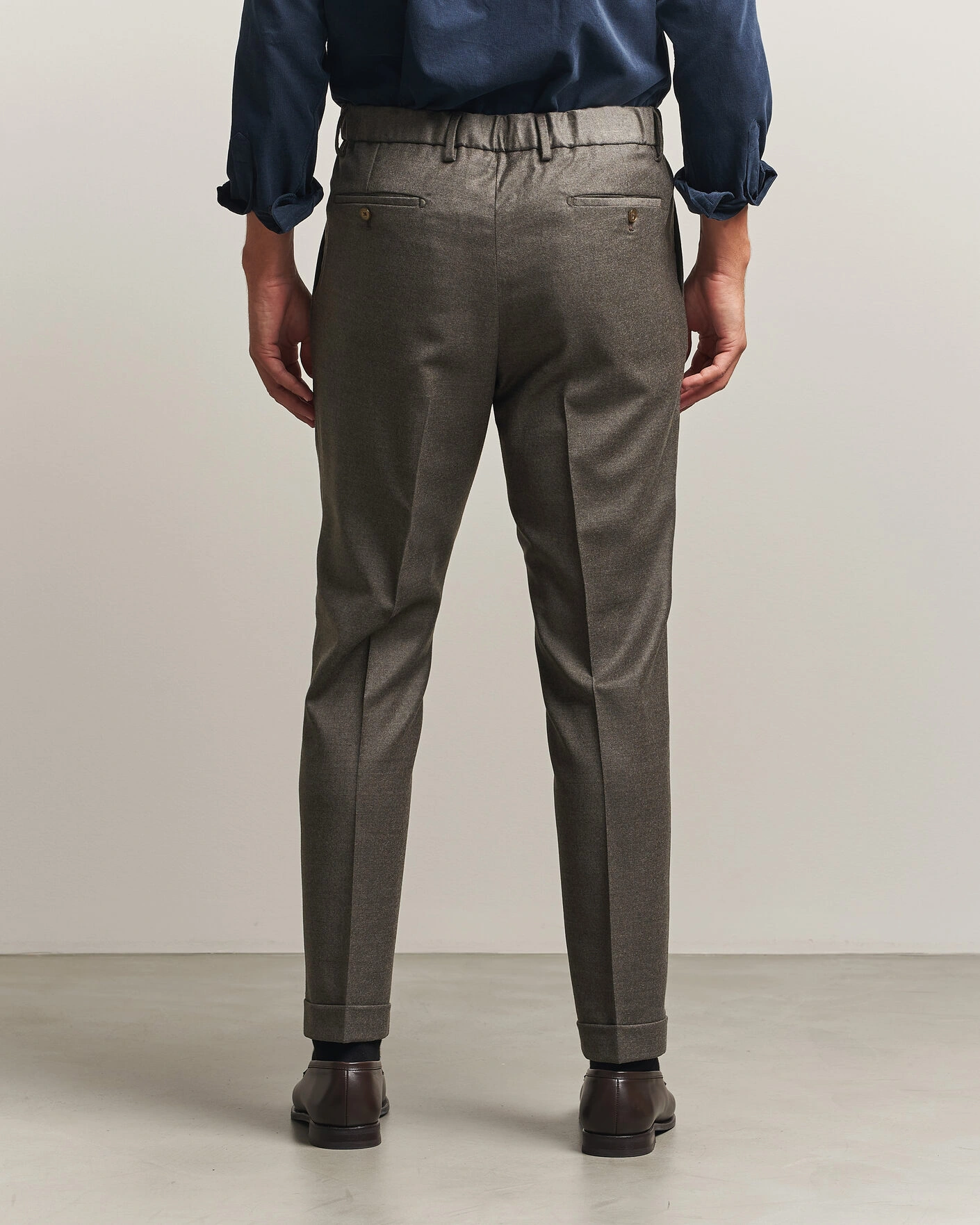 Herr | Byxor | Briglia 1949 | Isola Stretch Flannel Trousers Brown