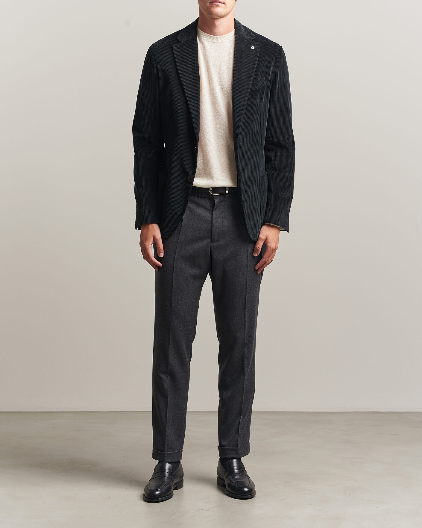 Herr | Byxor | Briglia 1949 | Isola Stretch Flannel Trousers Grey