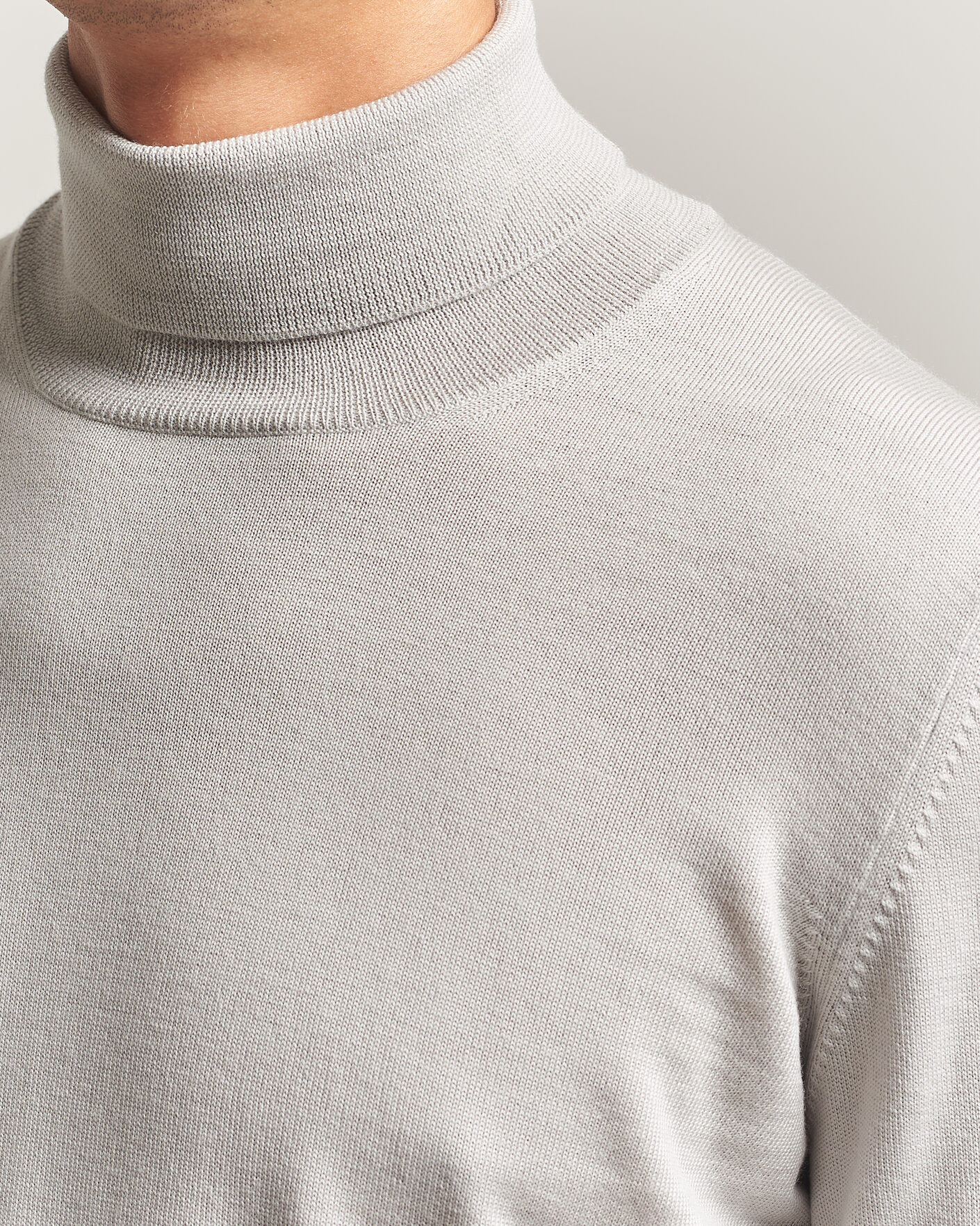 Herr | Tröjor | Gran Sasso | Merino Fashion Fit Rollneck Light Beige